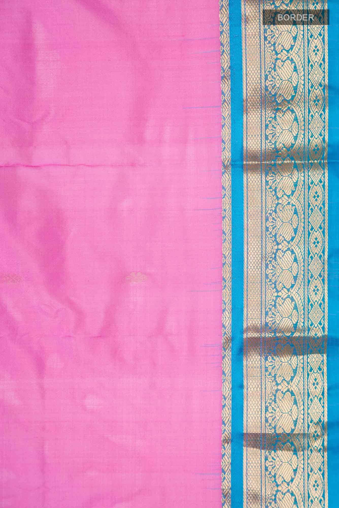 Rose pink Bangalore Silk Saree