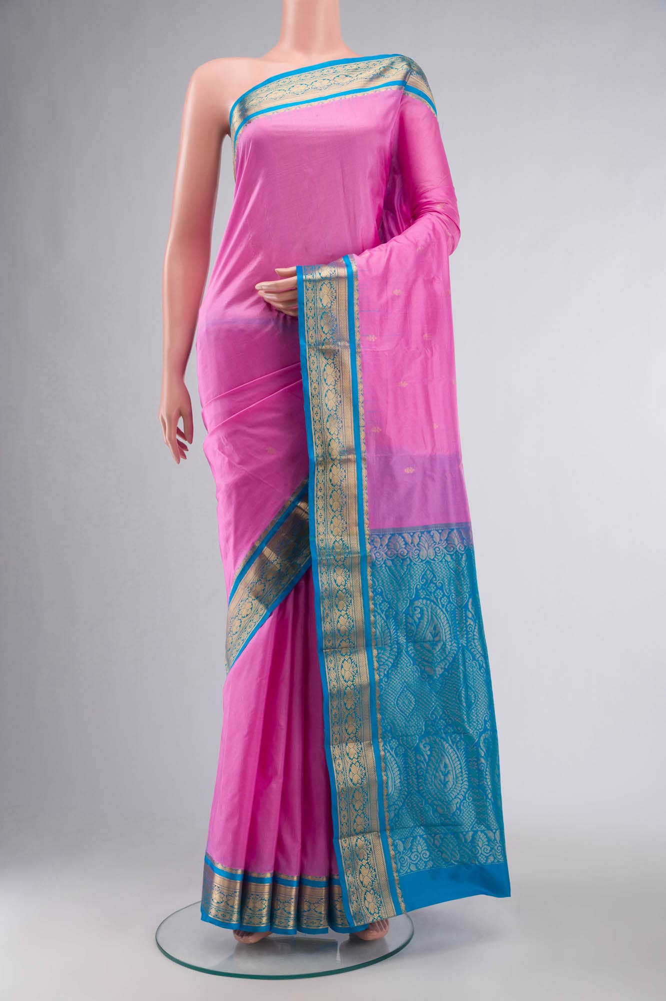 Rose pink Bangalore Silk Saree