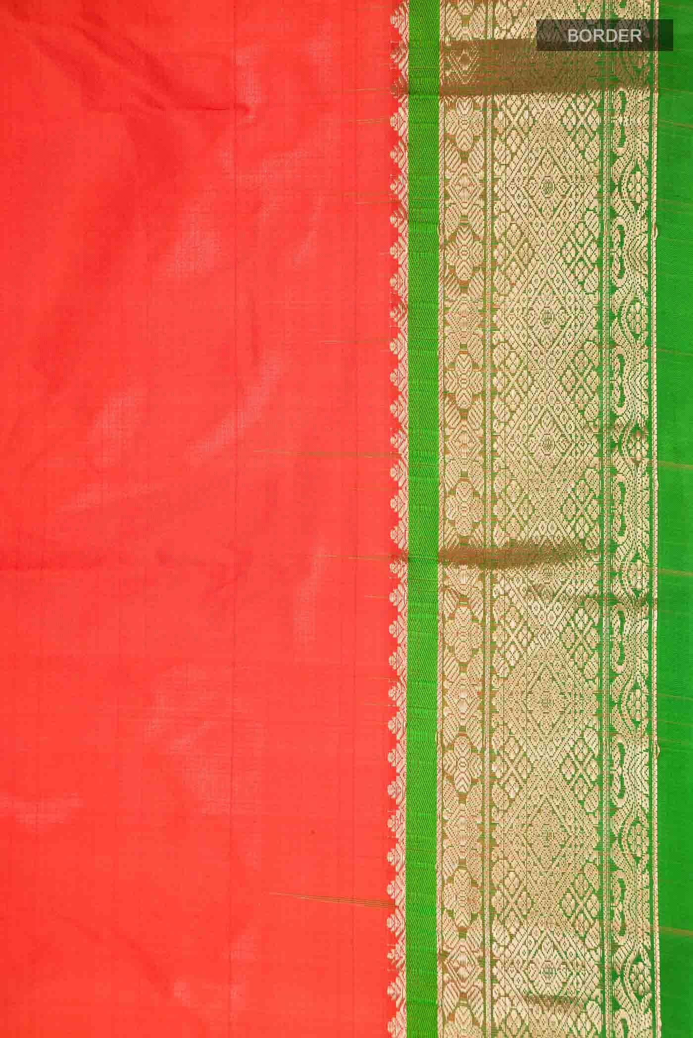 Orange Bangalore Silk Saree