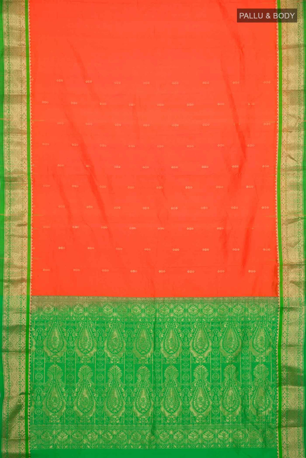 Orange Bangalore Silk Saree