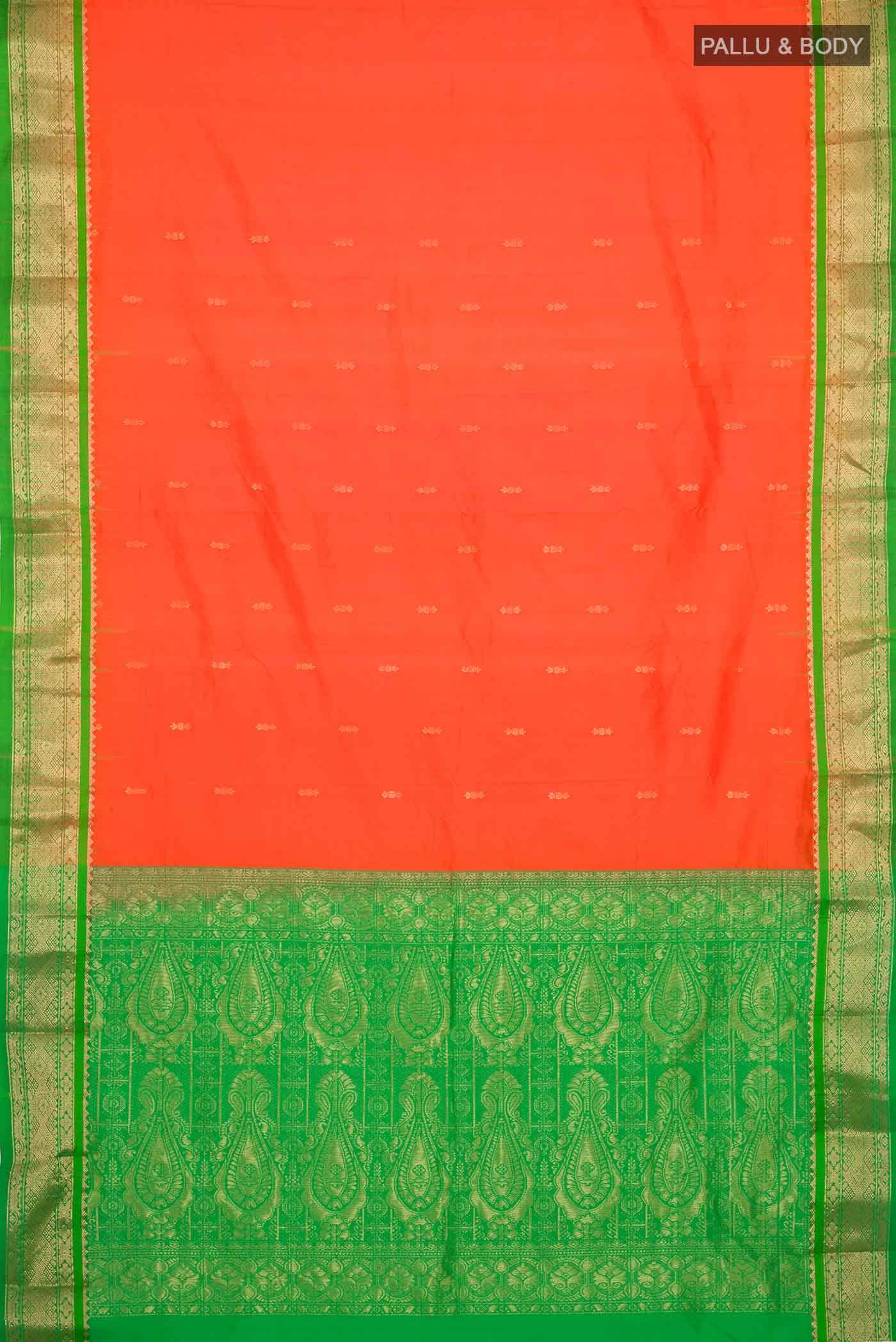 Orange Bangalore Silk Saree