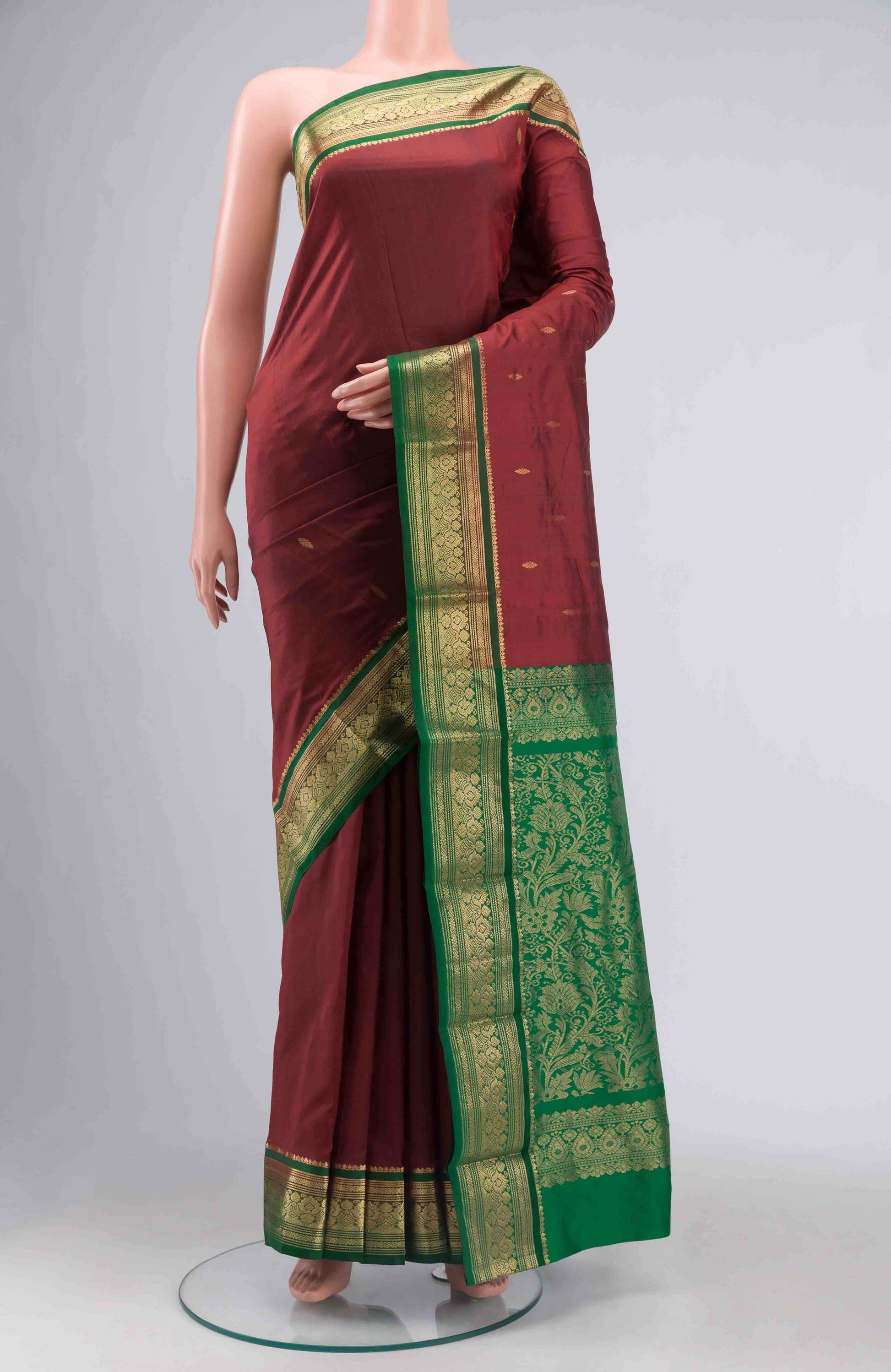 Maroon Bangalore Silk Saree