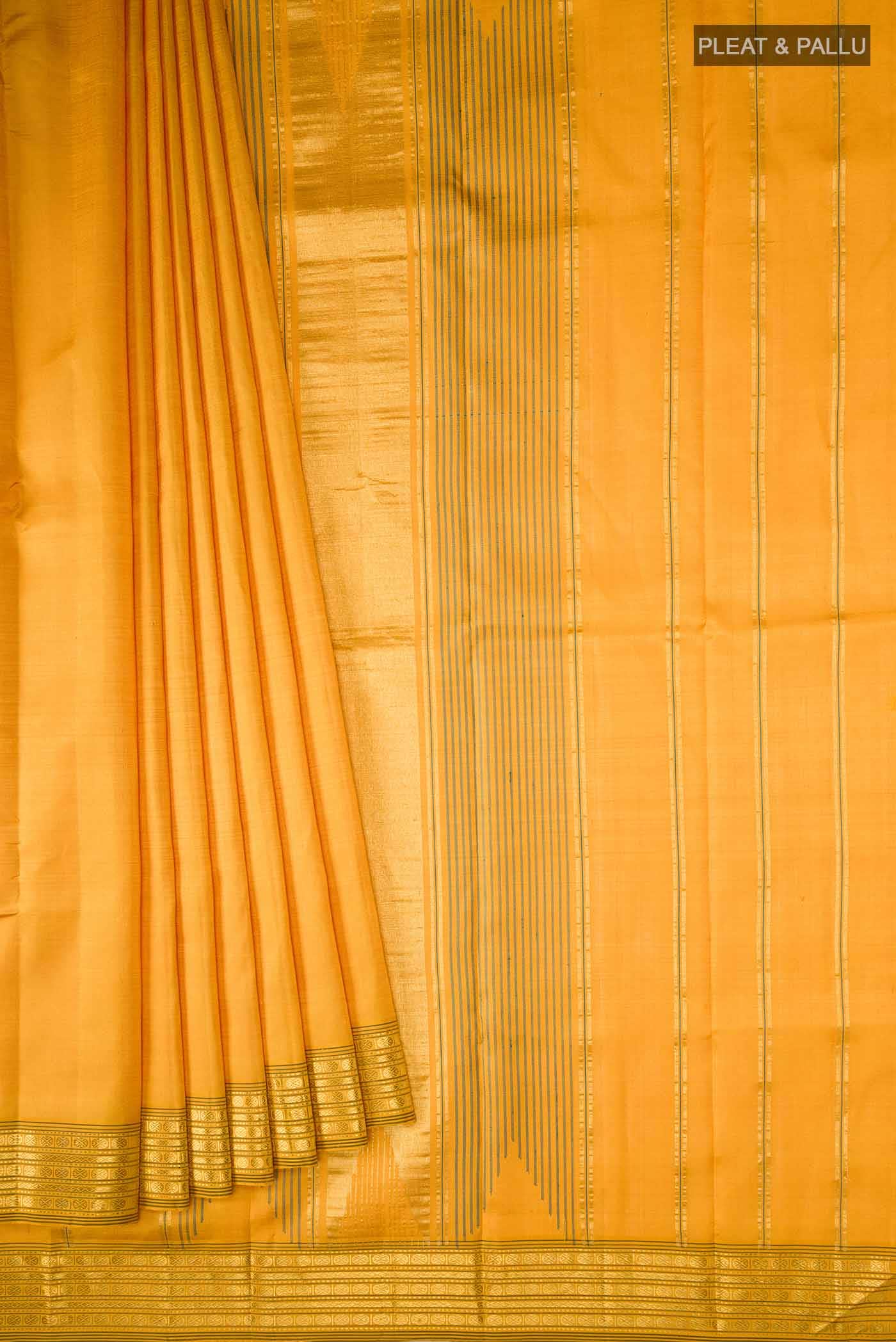 Yellow Kanchipuram Silk Saree