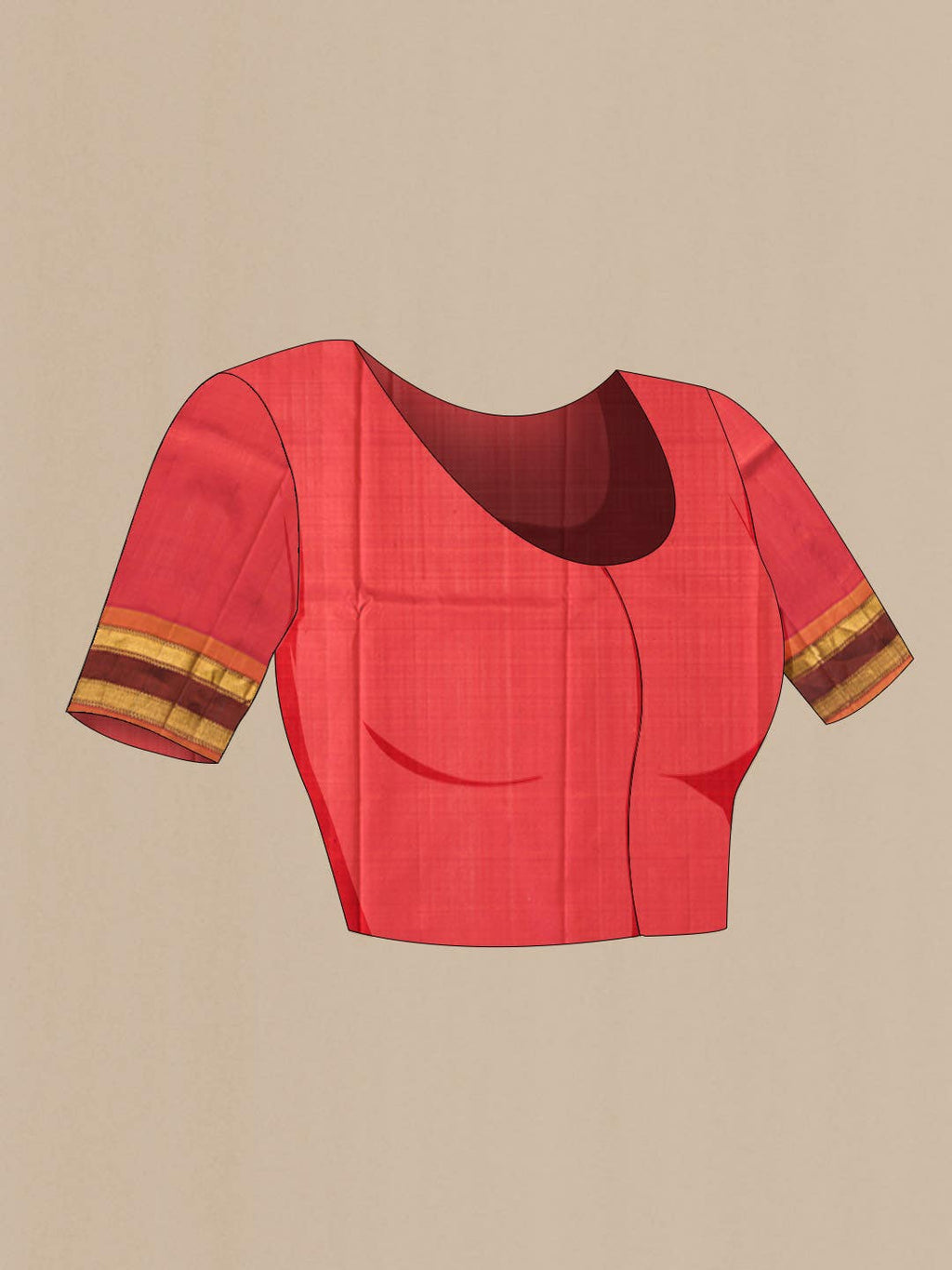 Orange with Pink Dual Tone Kanchipuram Silk Saree