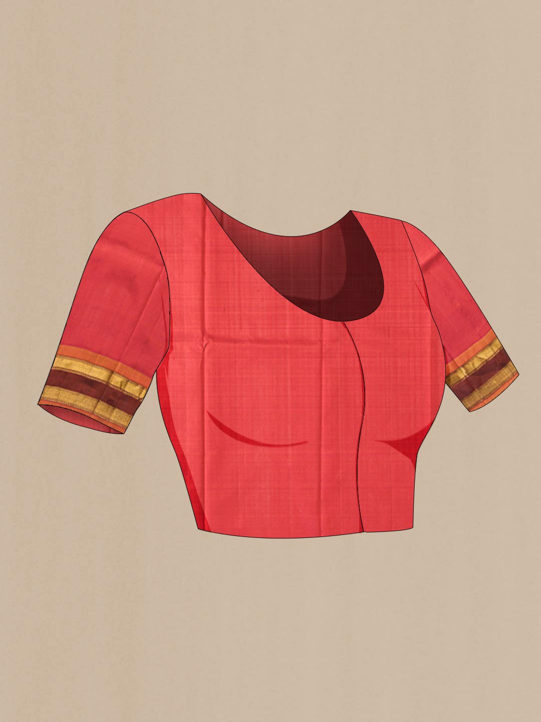 Orange with Pink Dual Tone Kanchipuram Silk Saree