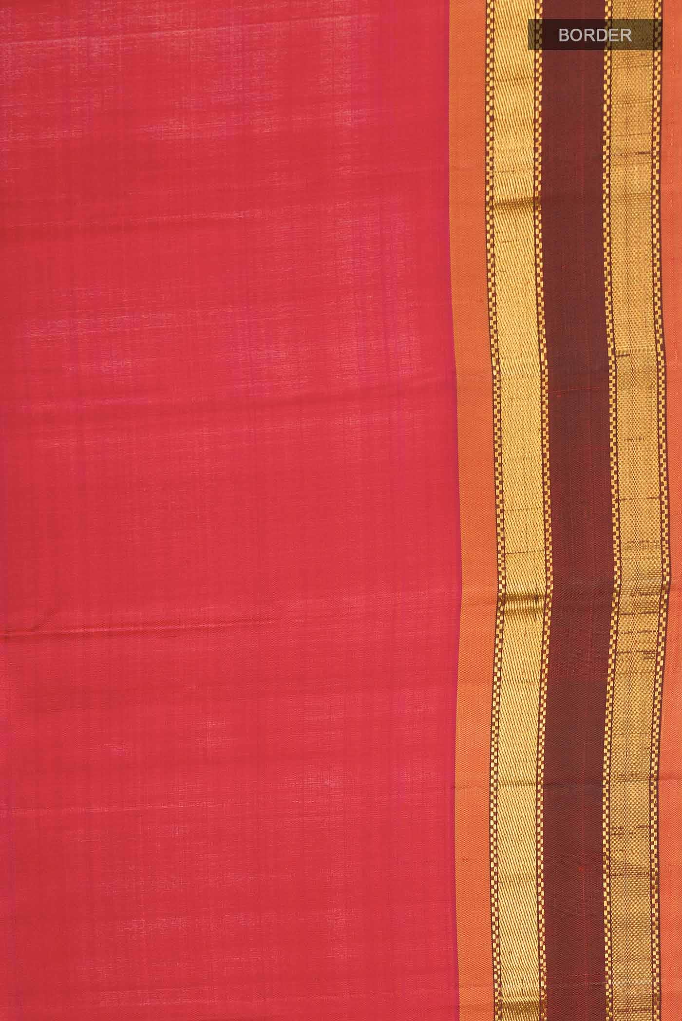 Orange with Pink Dual Tone Kanchipuram Silk Saree