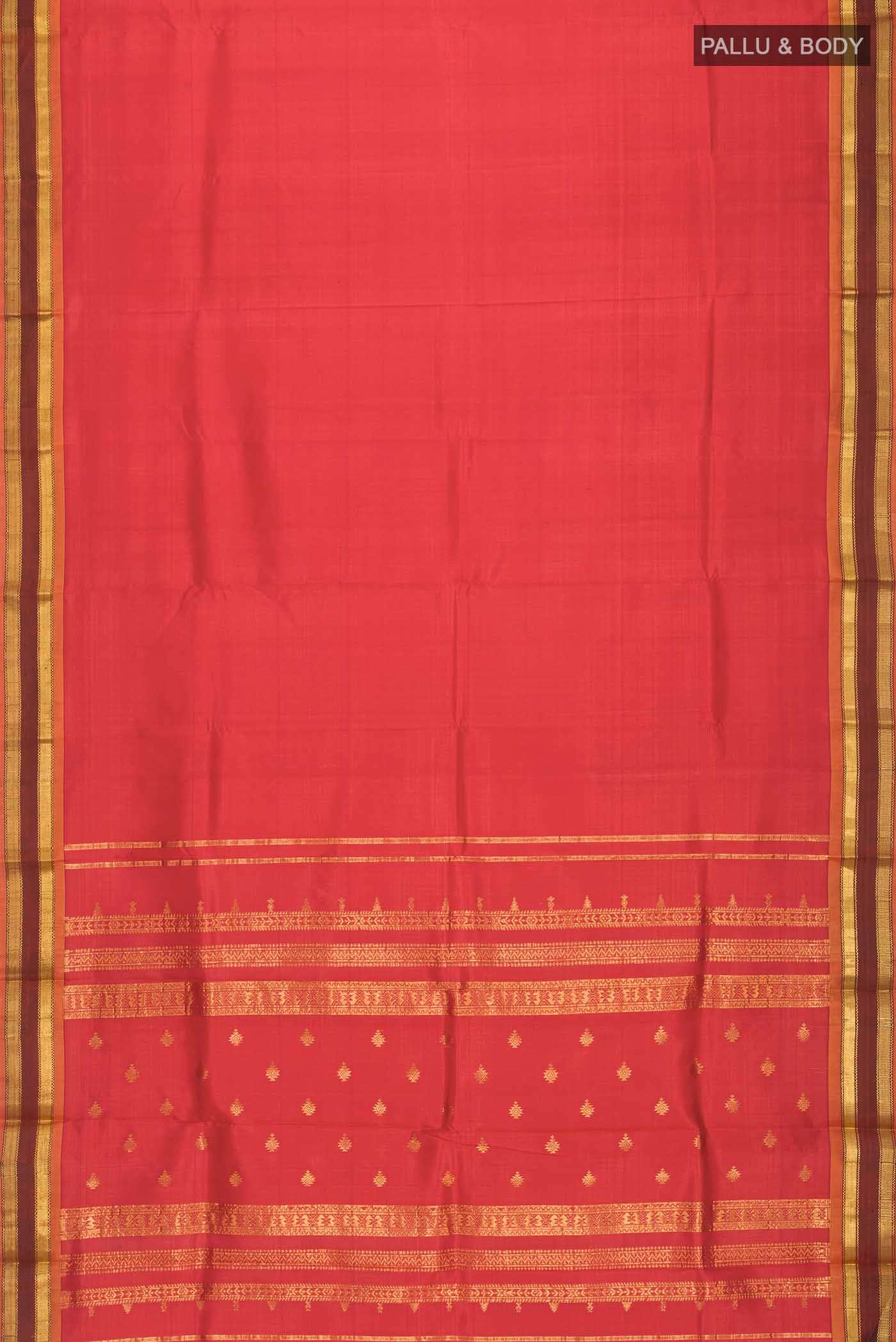 Orange with Pink Dual Tone Kanchipuram Silk Saree
