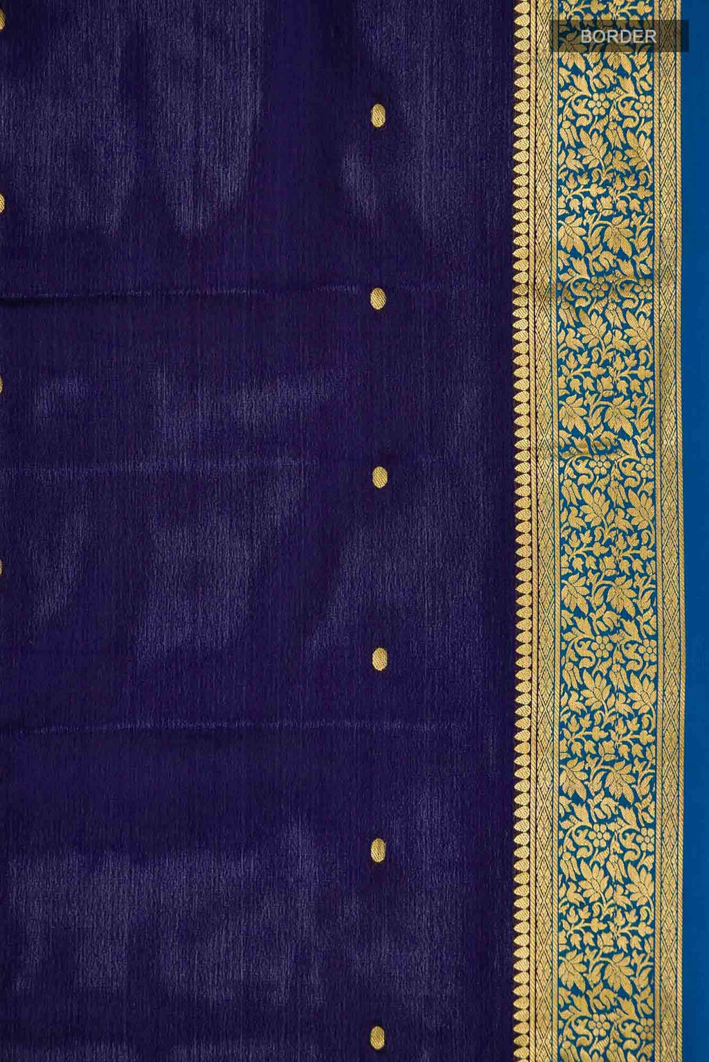 Navy Blue Mysore Crepe Saree