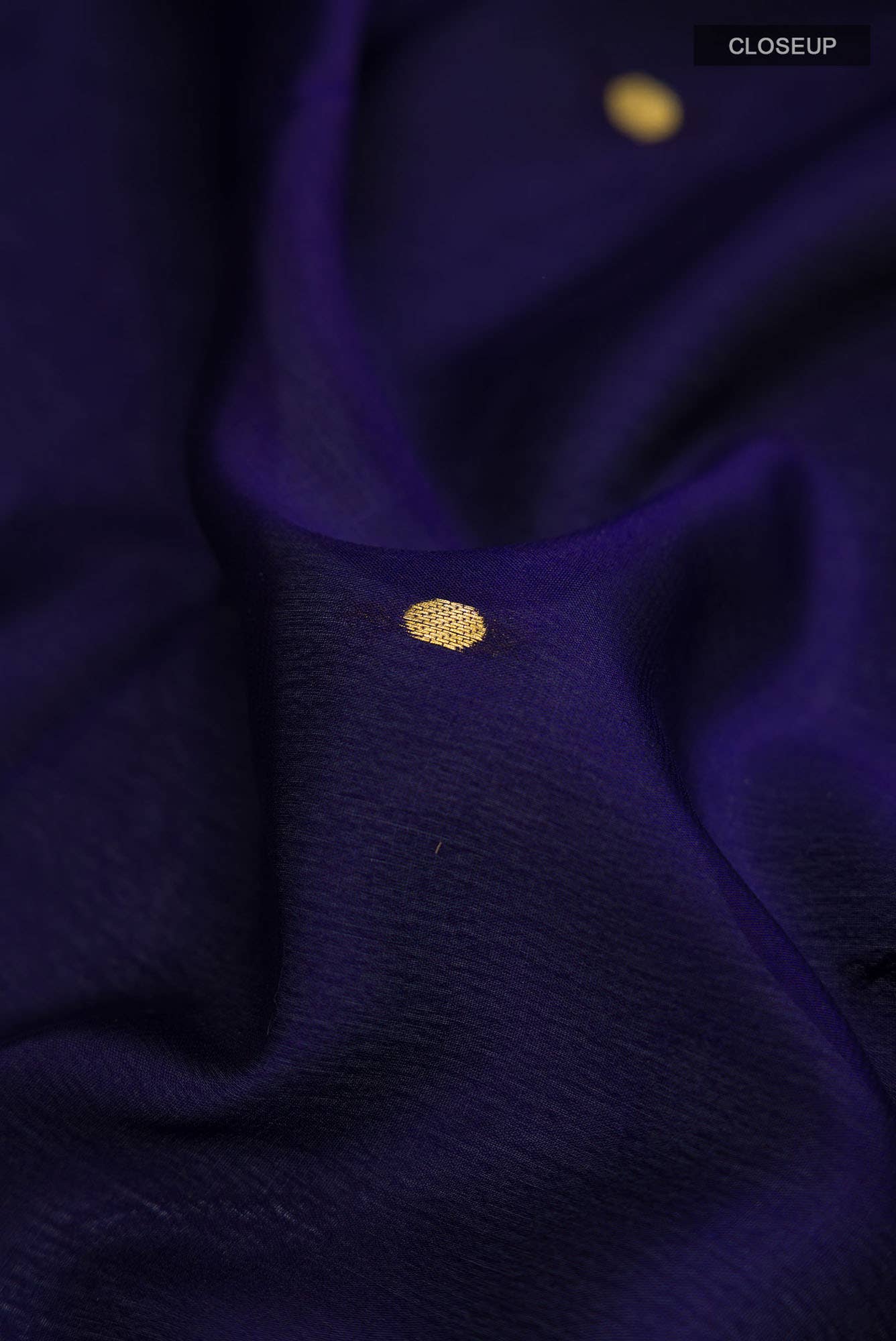 Navy Blue Mysore Crepe Saree