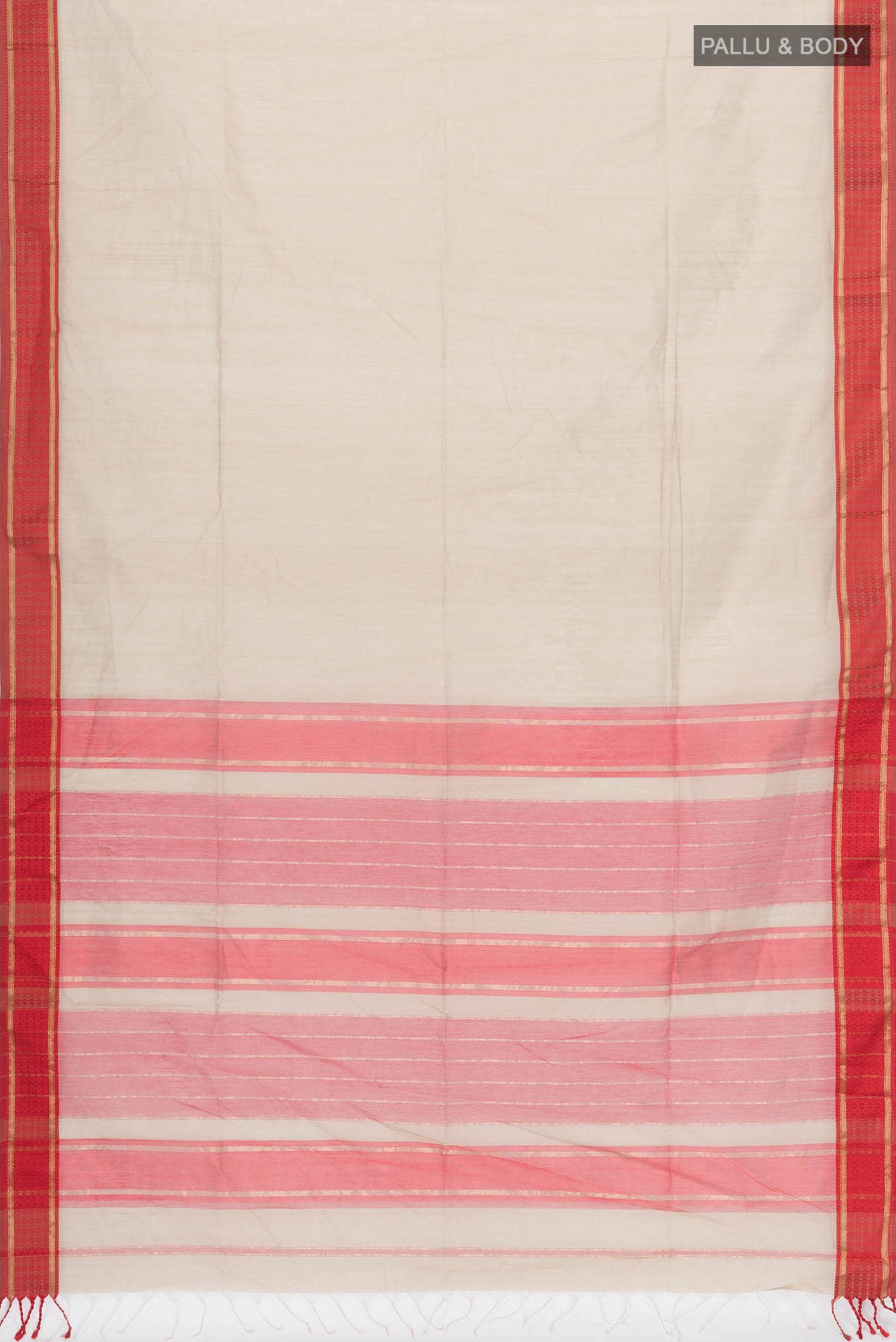 Beige Maheshwari Silk Cotton Saree