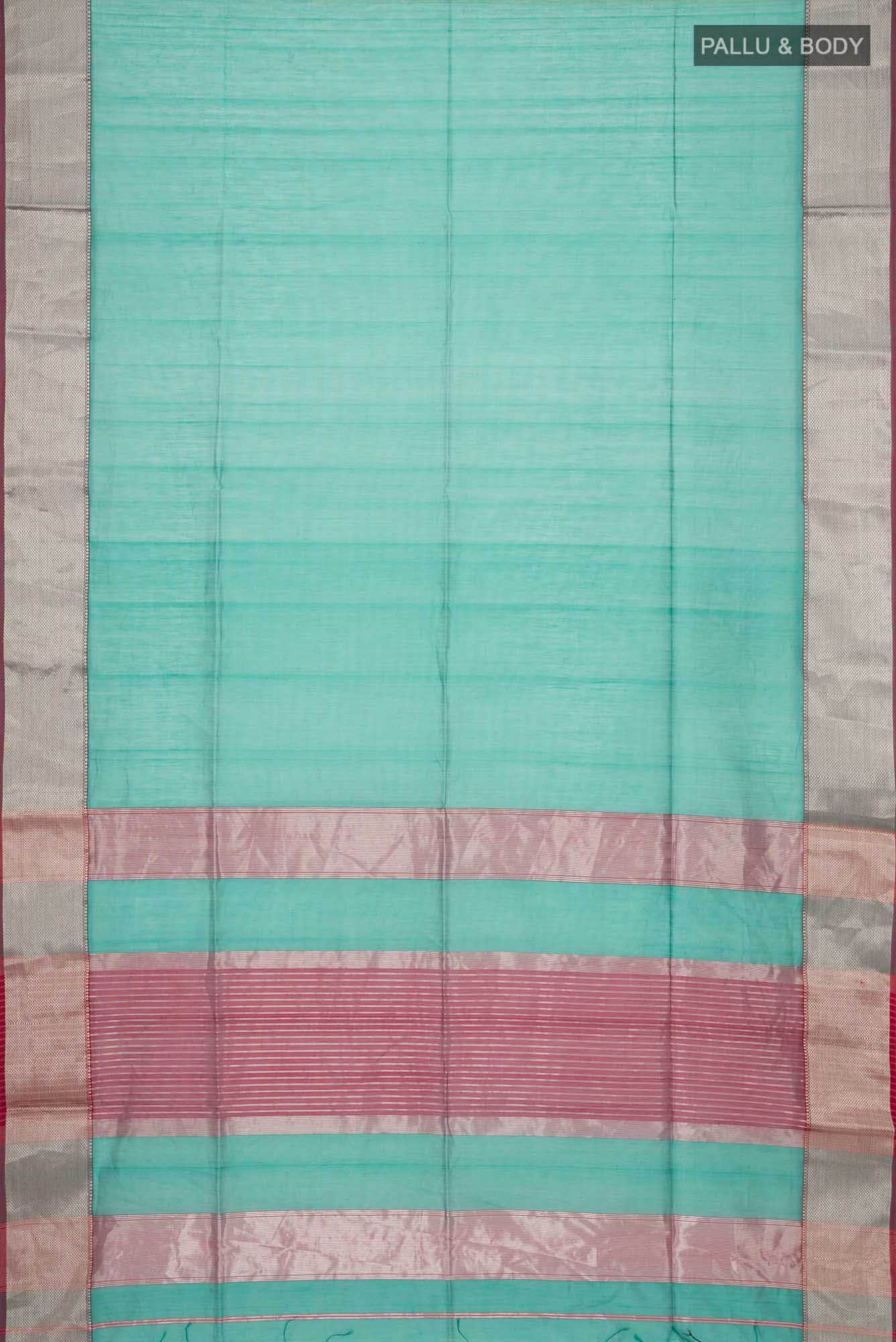 Teal Maheshwari Silk Cotton Saree