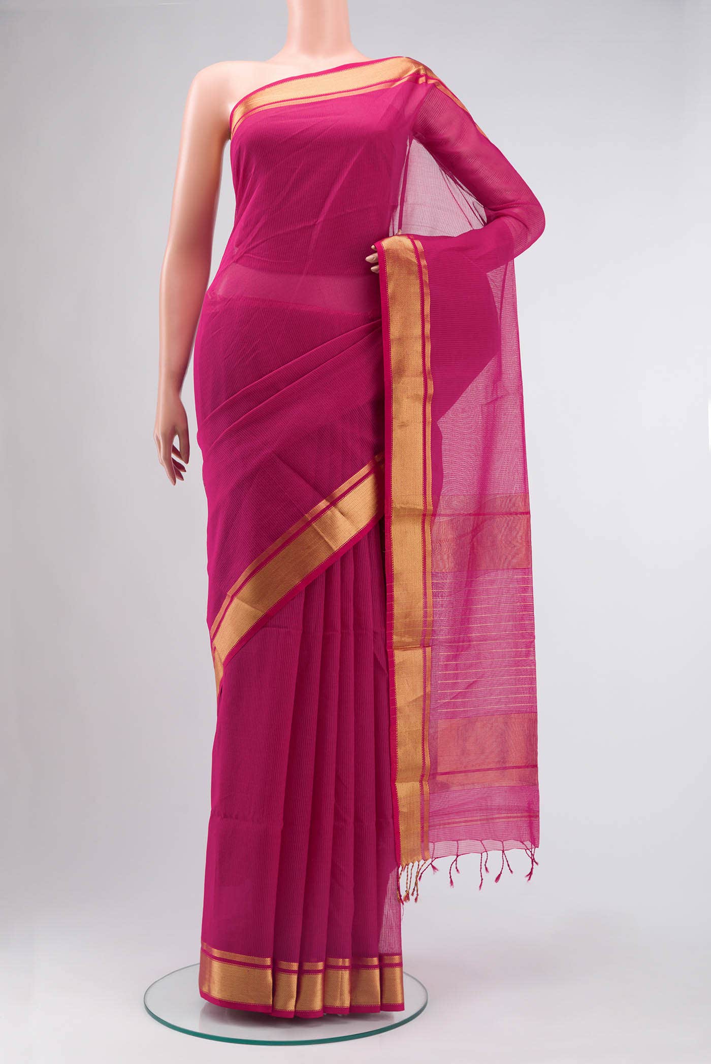 Pink Maheshwari Silk Cotton Saree