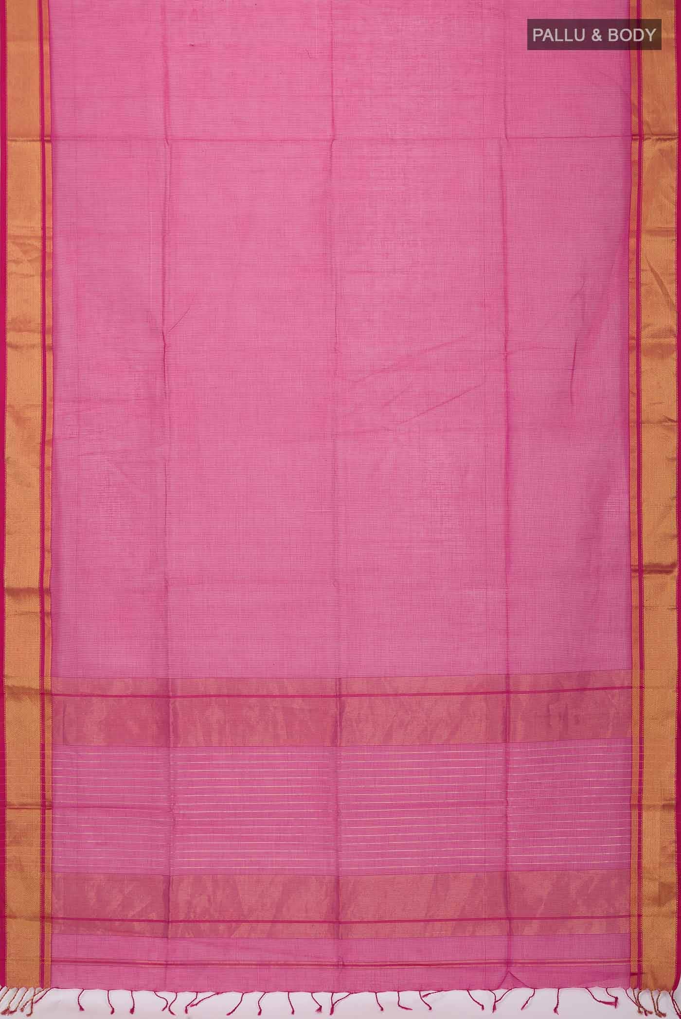 Pink Maheshwari Silk Cotton Saree