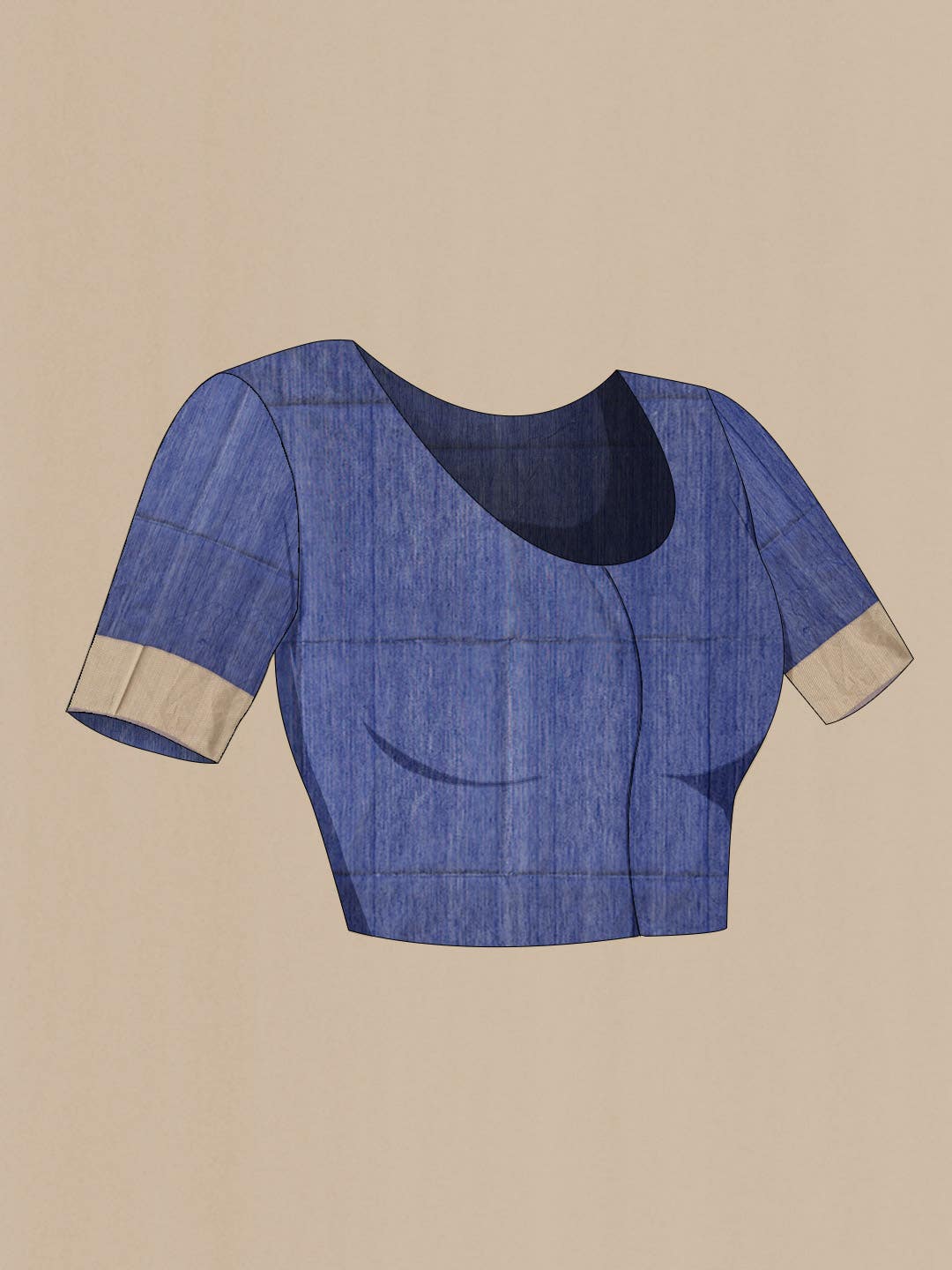 Navy Blue Maheshwari Silk Cotton Saree