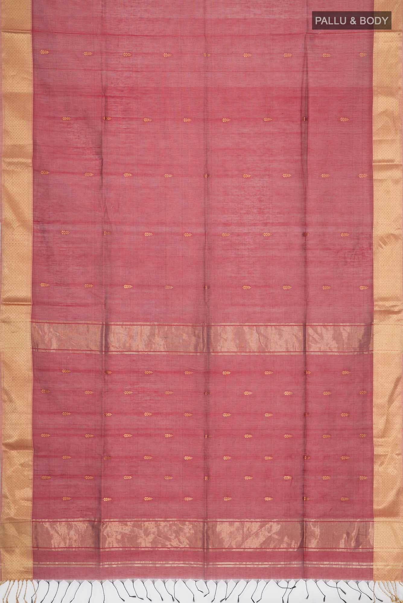Maroon Maheshwari Silk Cotton Saree