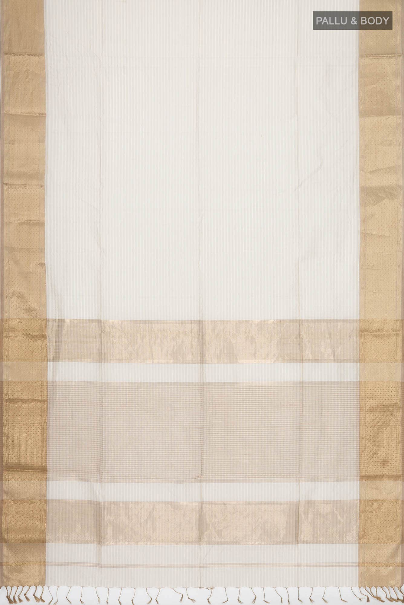 Beige Maheshwari Silk Cotton Saree
