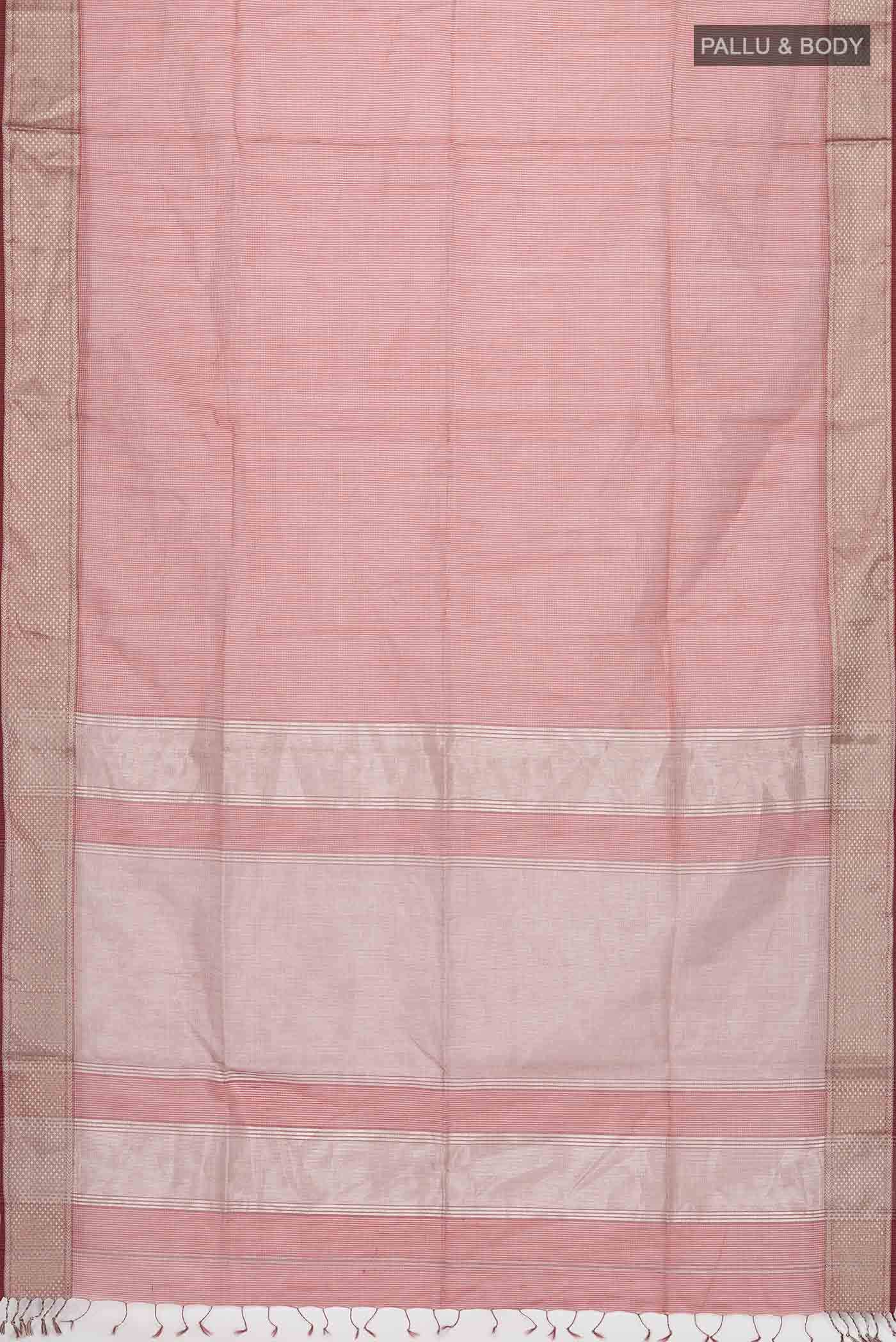 Red Maheshwari Silk Cotton Saree