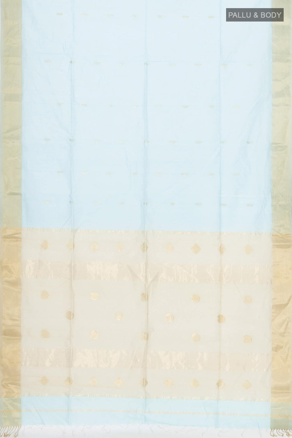 Light Blue Maheshwari Silk Cotton Saree