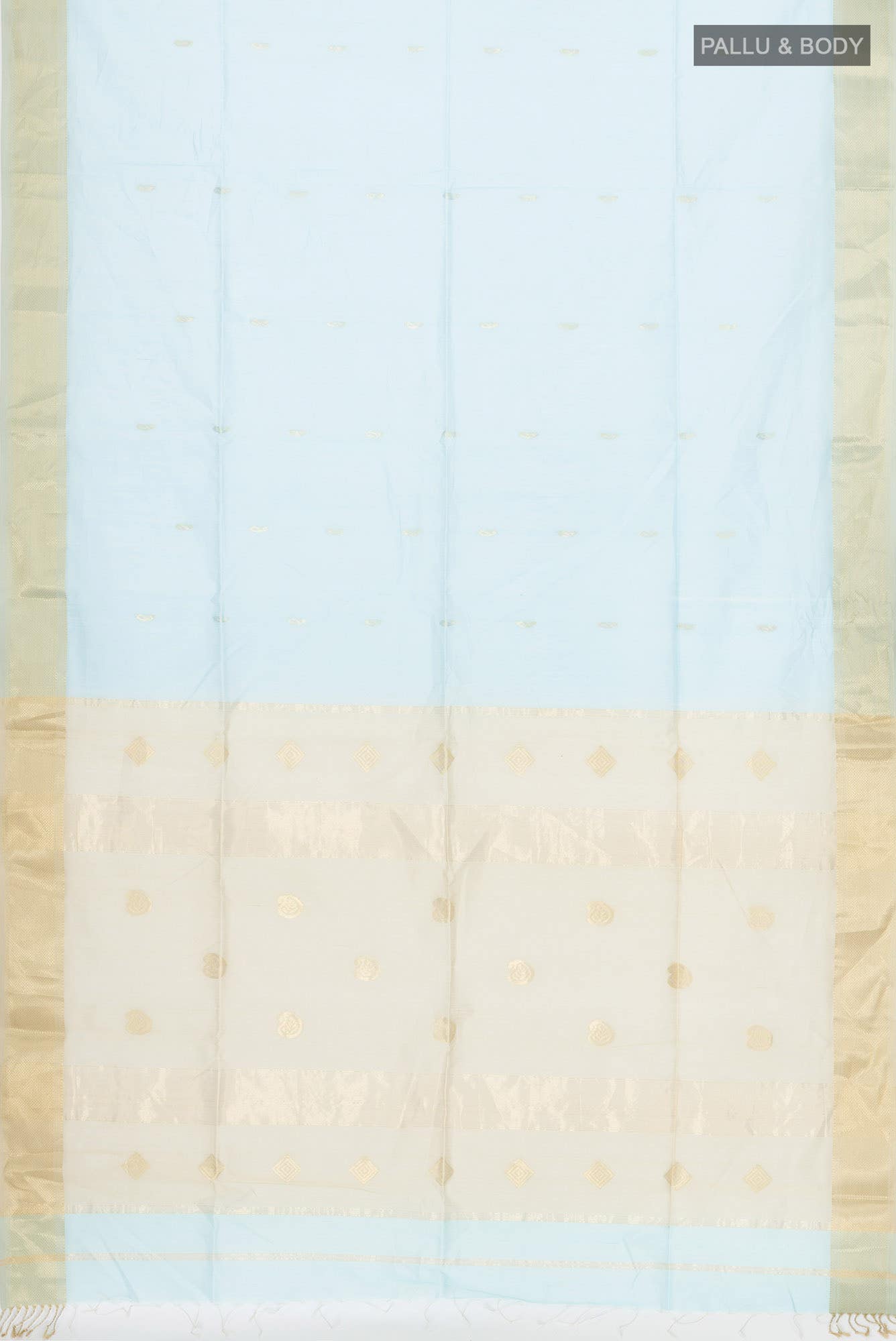 Light Blue Maheshwari Silk Cotton Saree