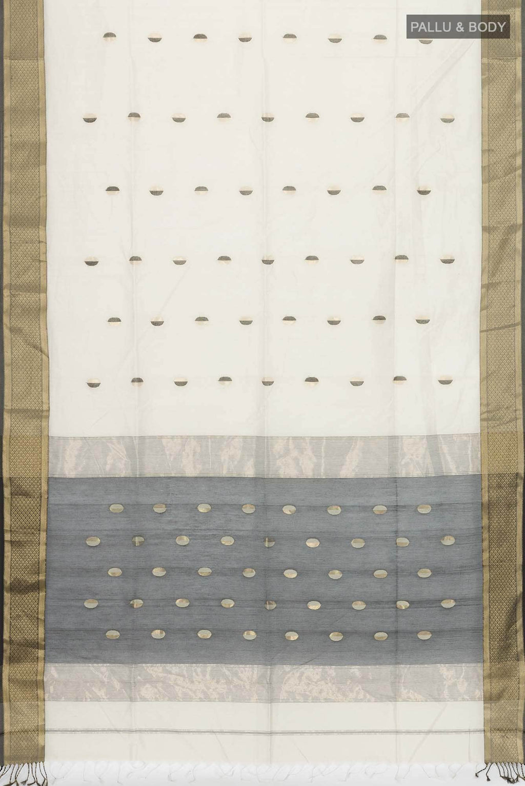 Beige Maheshwari Silk Cotton Saree