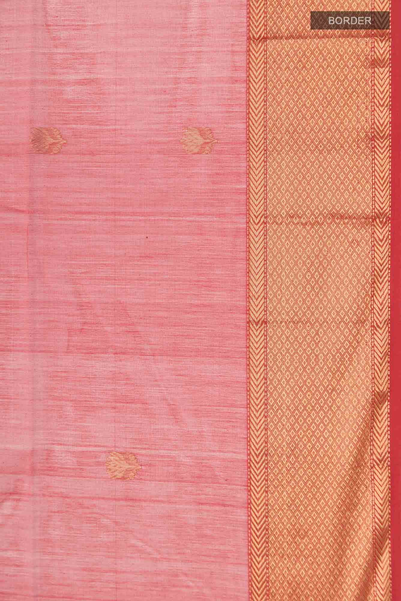 Red Maheshwari Silk Cotton Saree