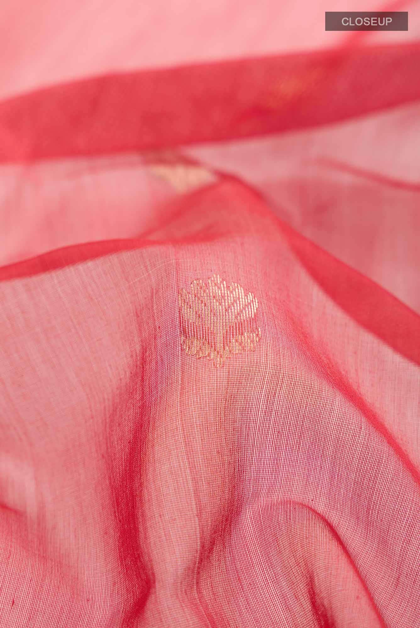 Red Maheshwari Silk Cotton Saree