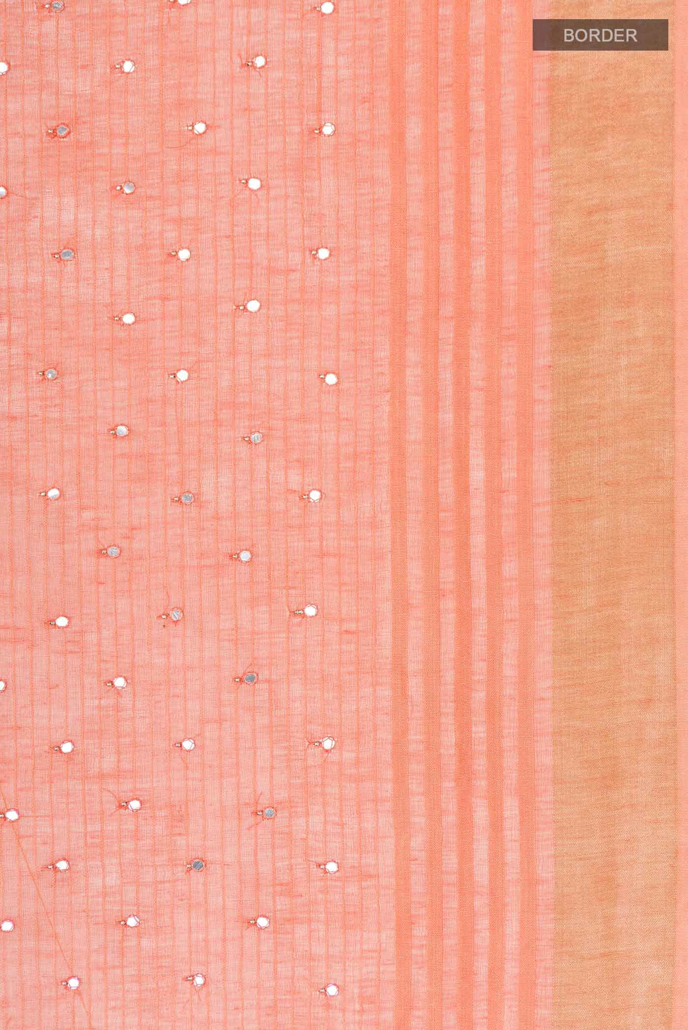 Orange Linen Saree