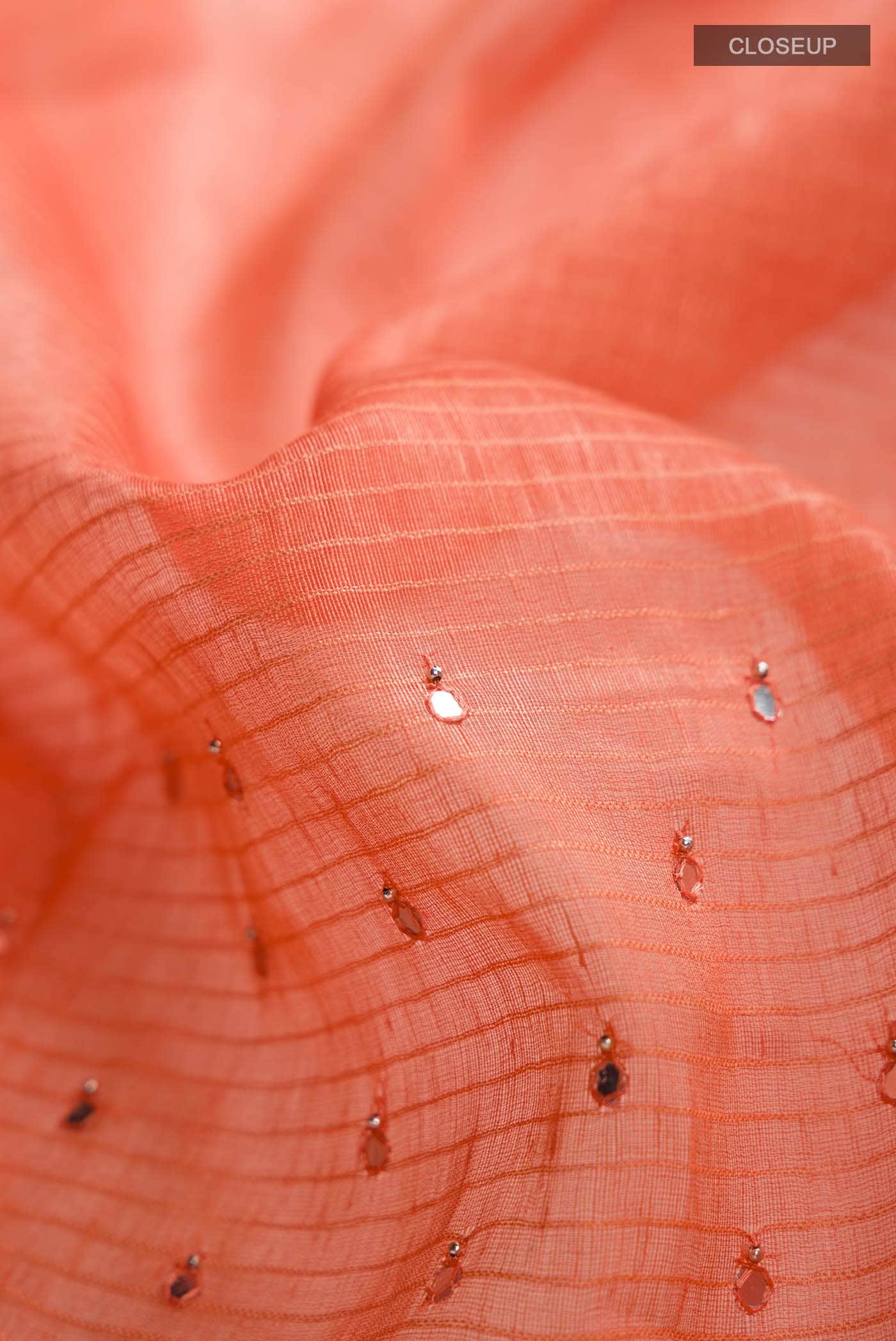 Orange Linen Saree