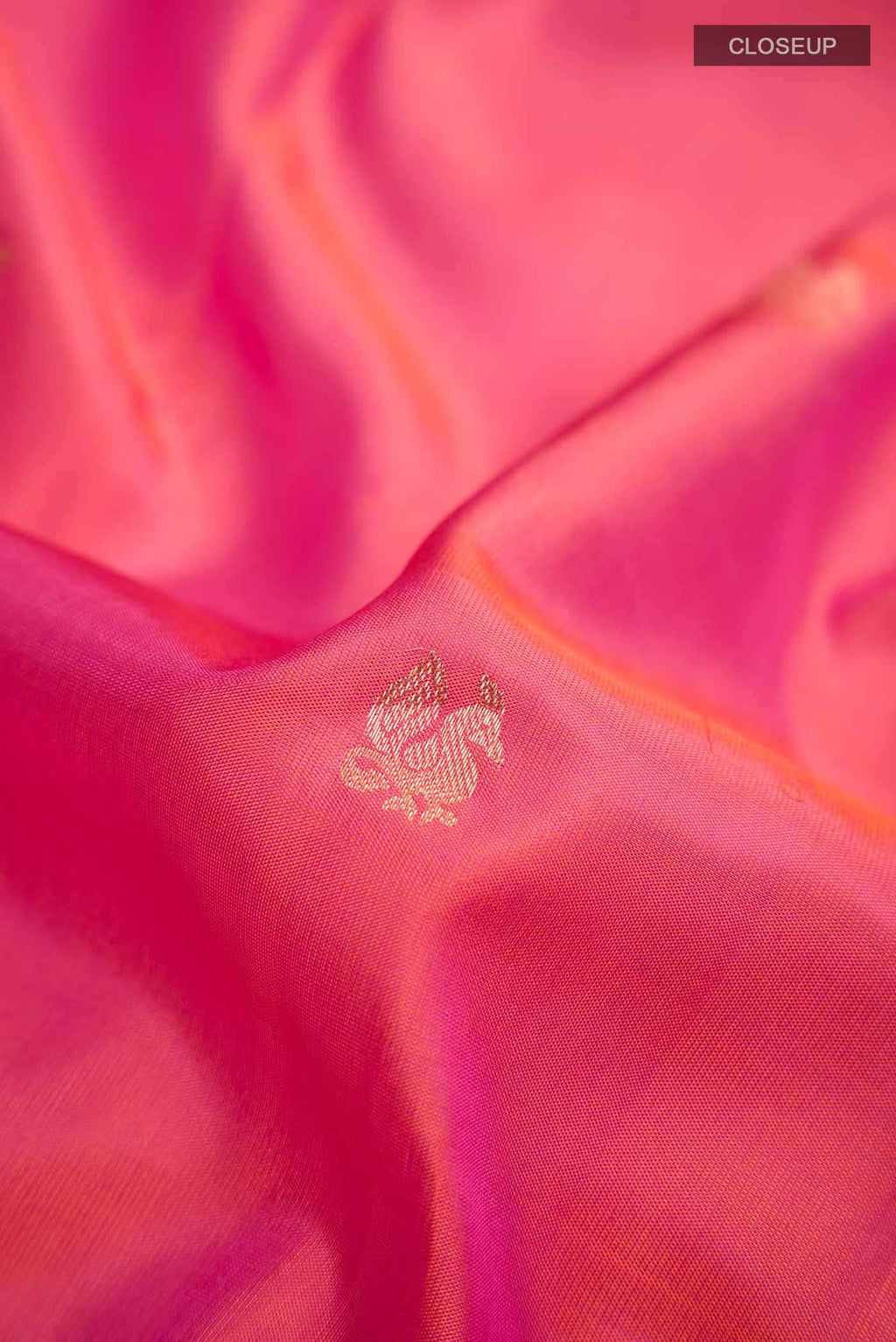 Pink with Orange Dual Tone Soft Silk Saree