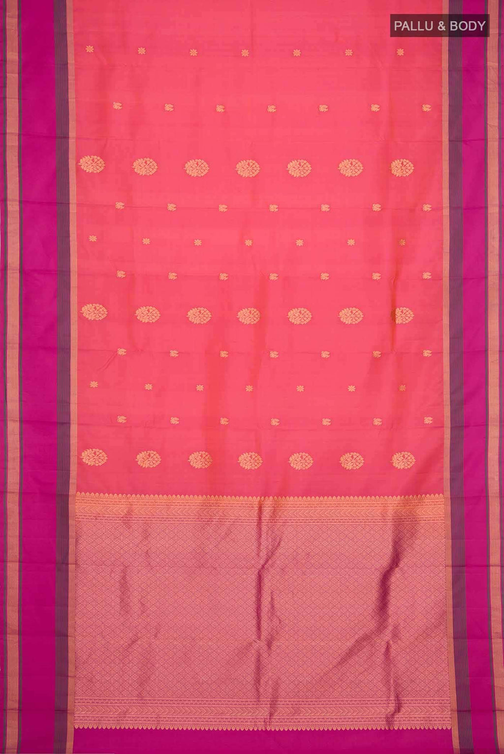 Pink with Orange Dual Tone Soft Silk Saree