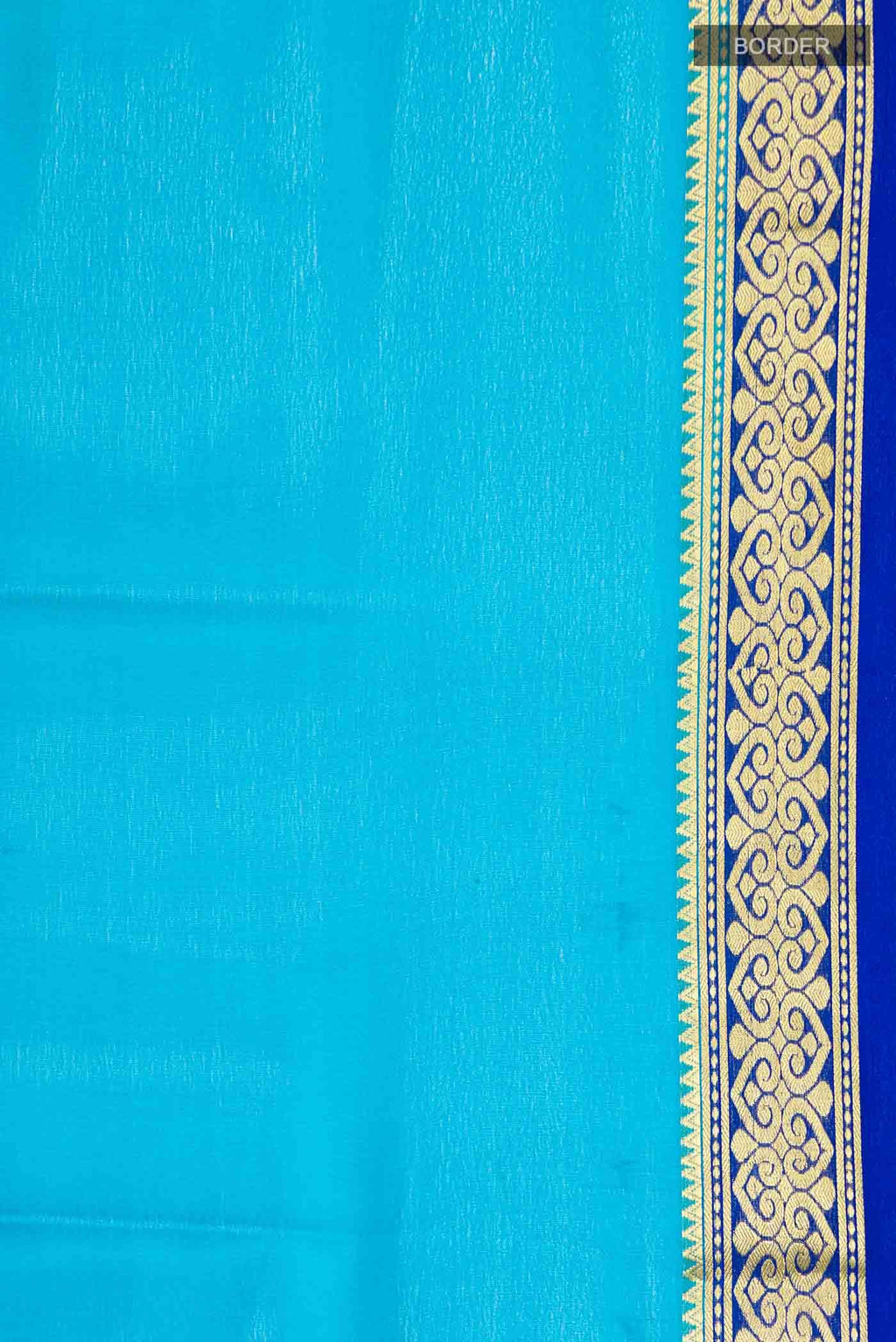 Blue Mysore Crepe Saree