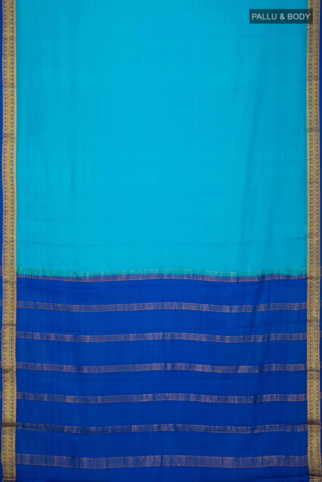 Blue Mysore Crepe Saree