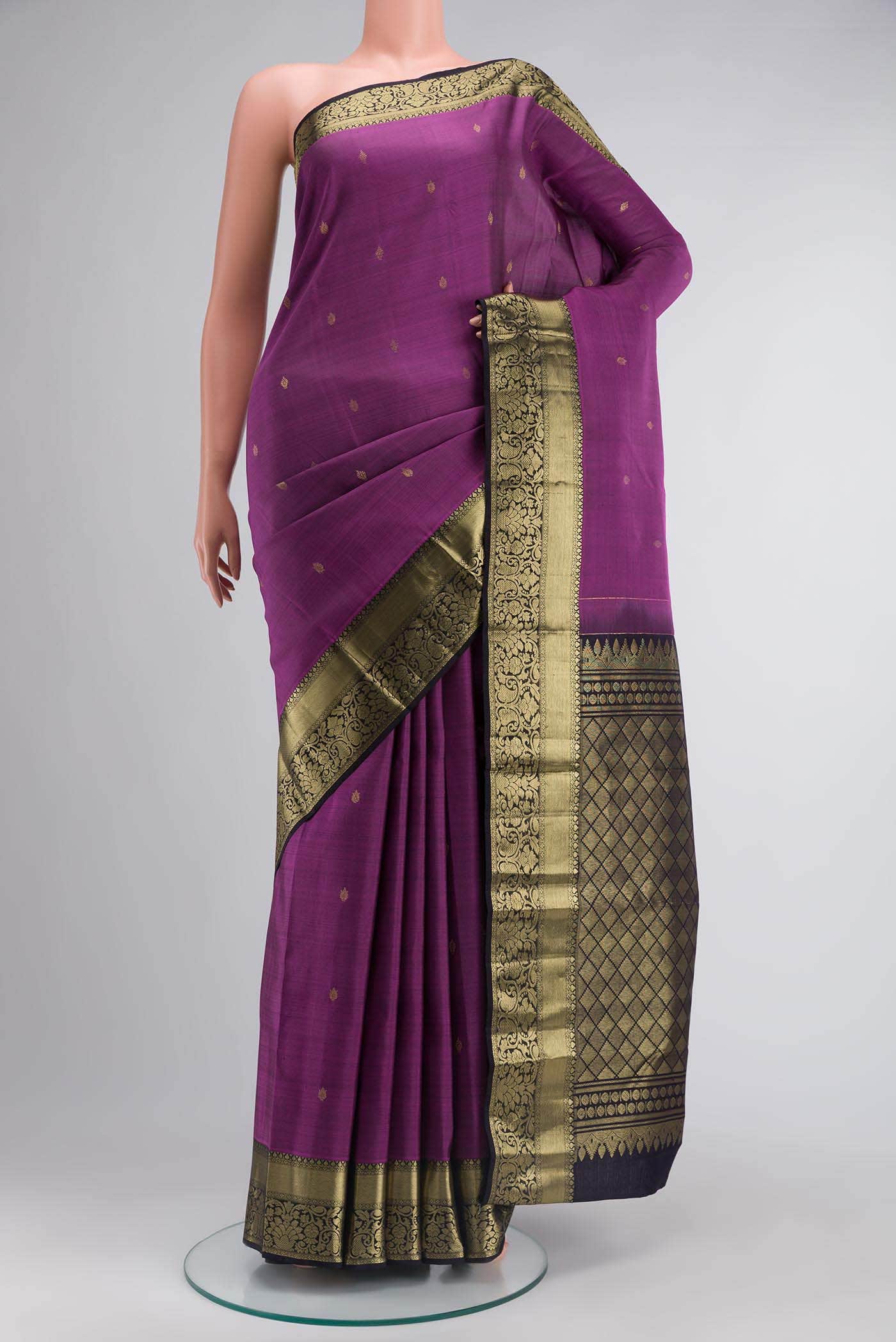Purple Kanchipuram Silk Saree
