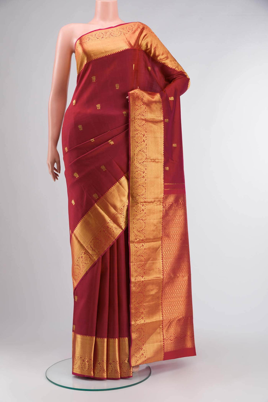 Maroon Kanchipuram Silk Saree