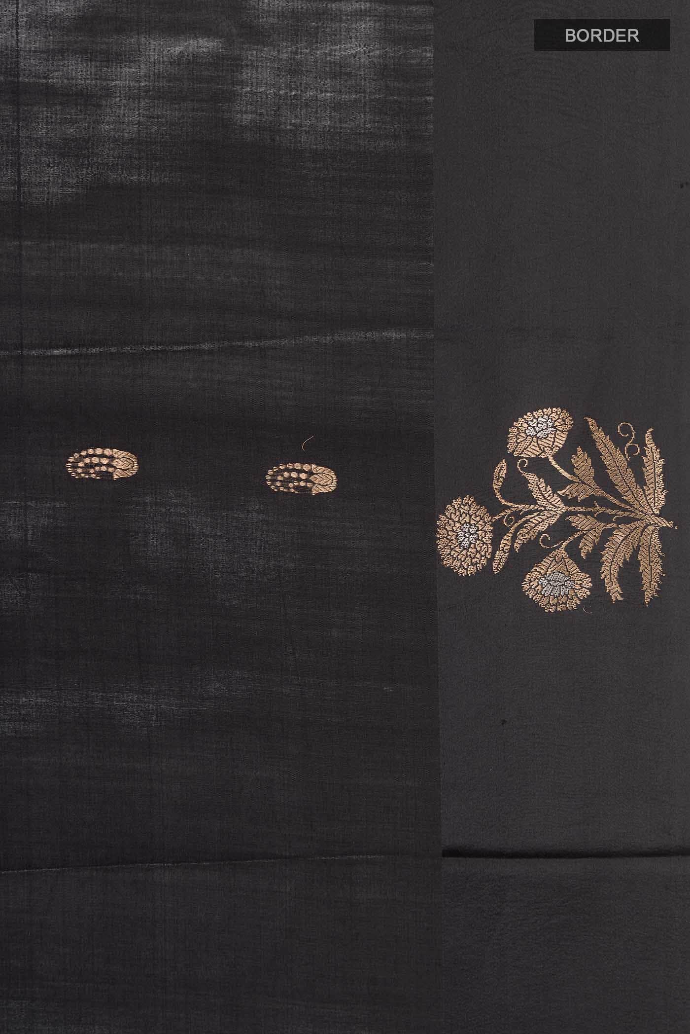 Black Banarasi Katan Silk Saree