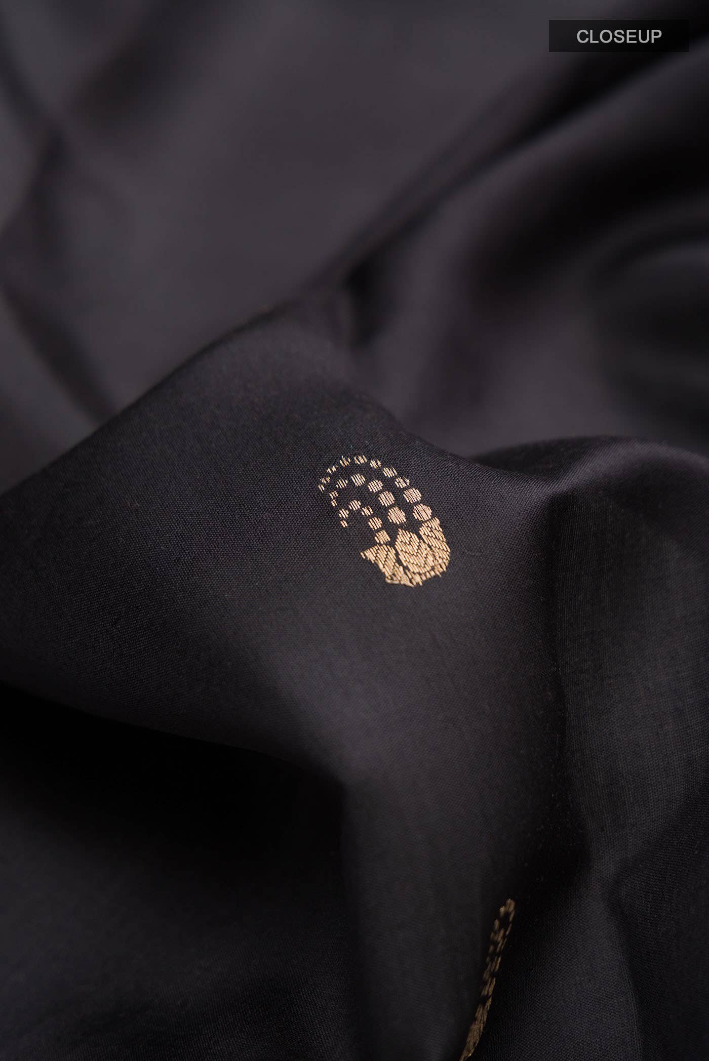 Black Banarasi Katan Silk Saree