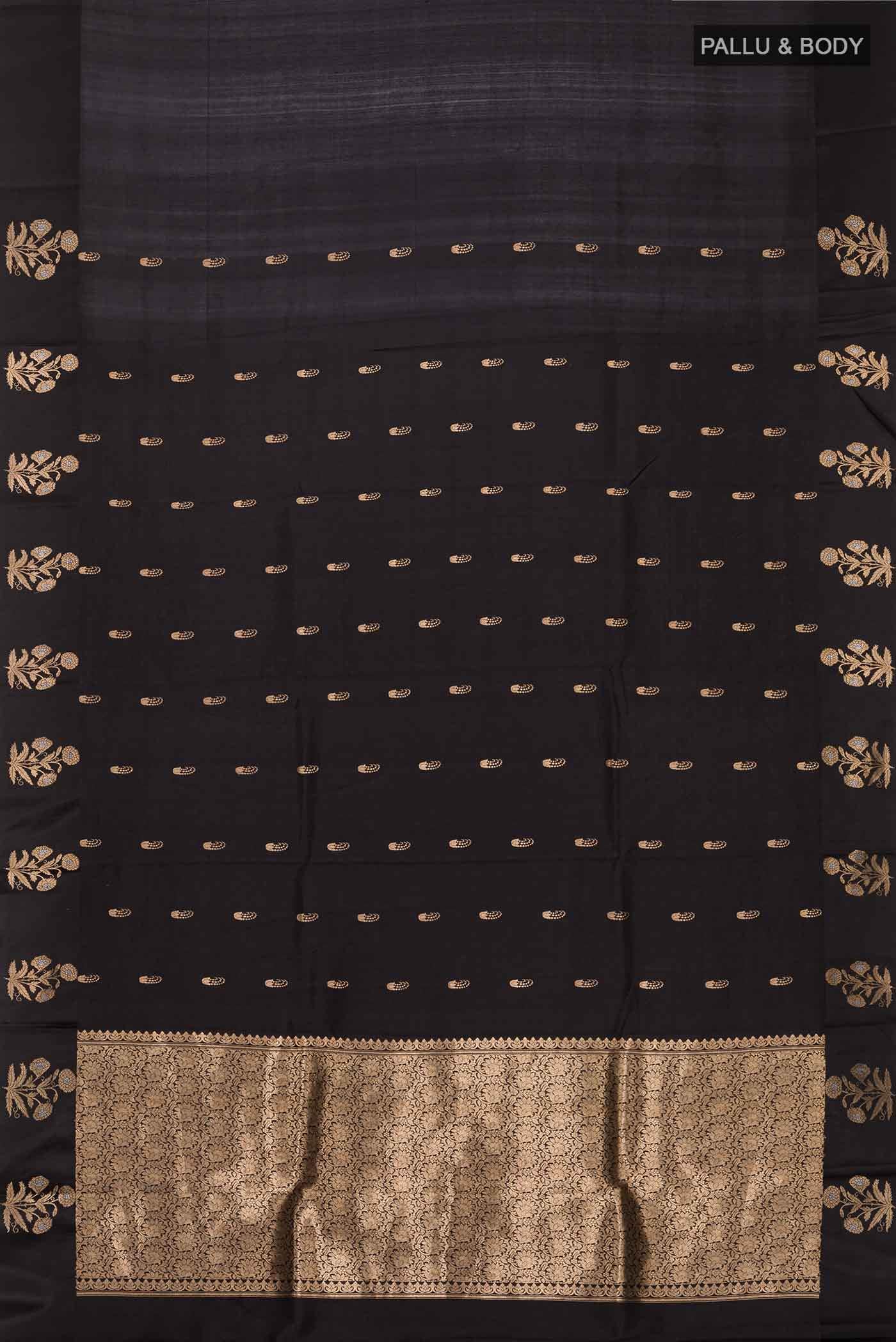 Black Banarasi Katan Silk Saree