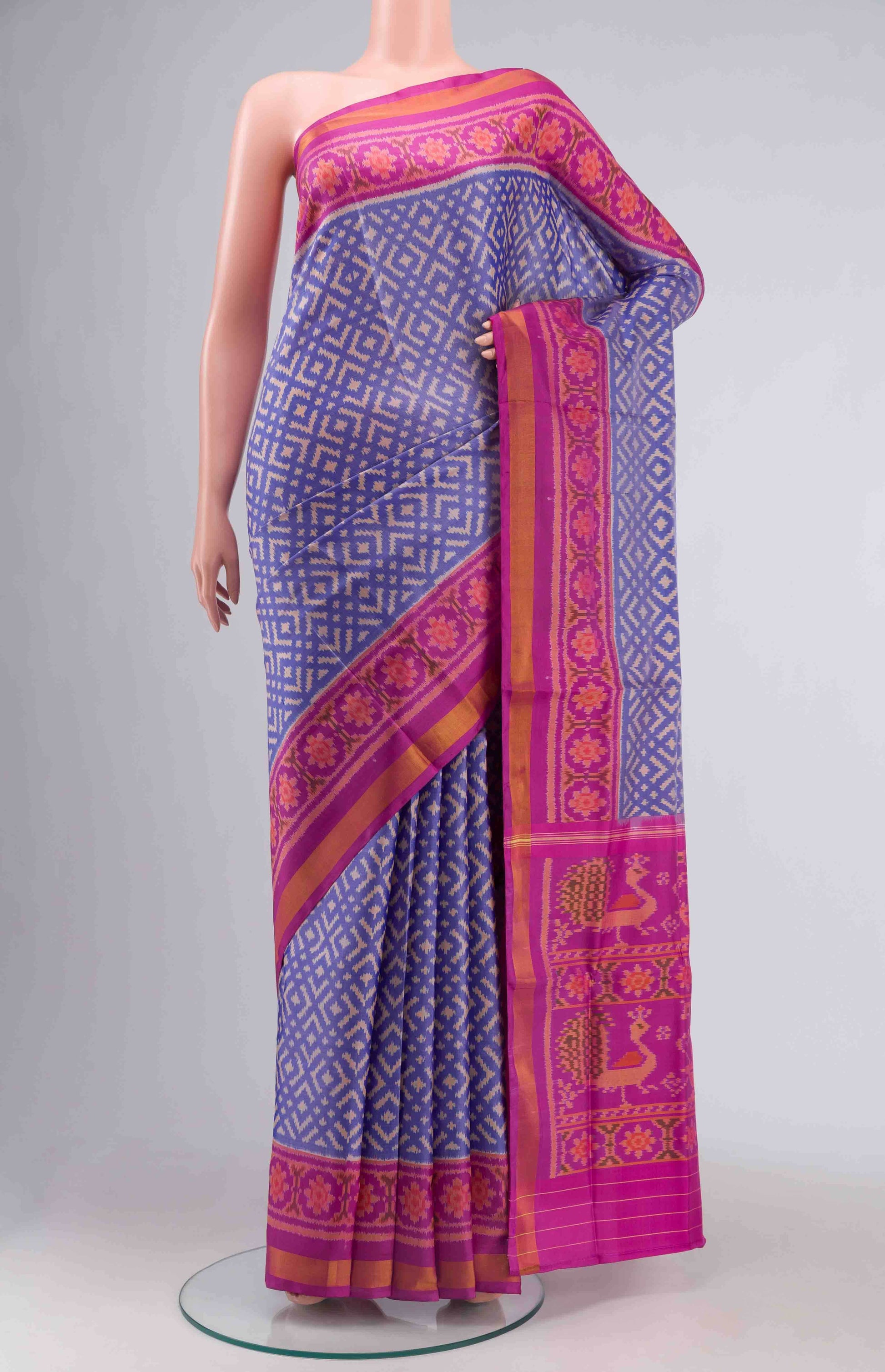 Blue Rajkot Patola Silk Saree