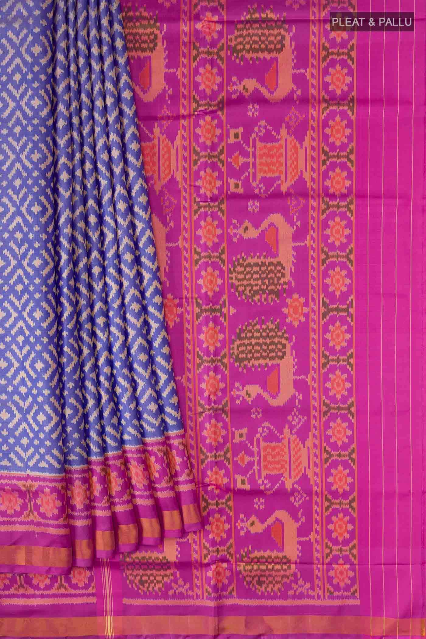 Blue Rajkot Patola Silk Saree