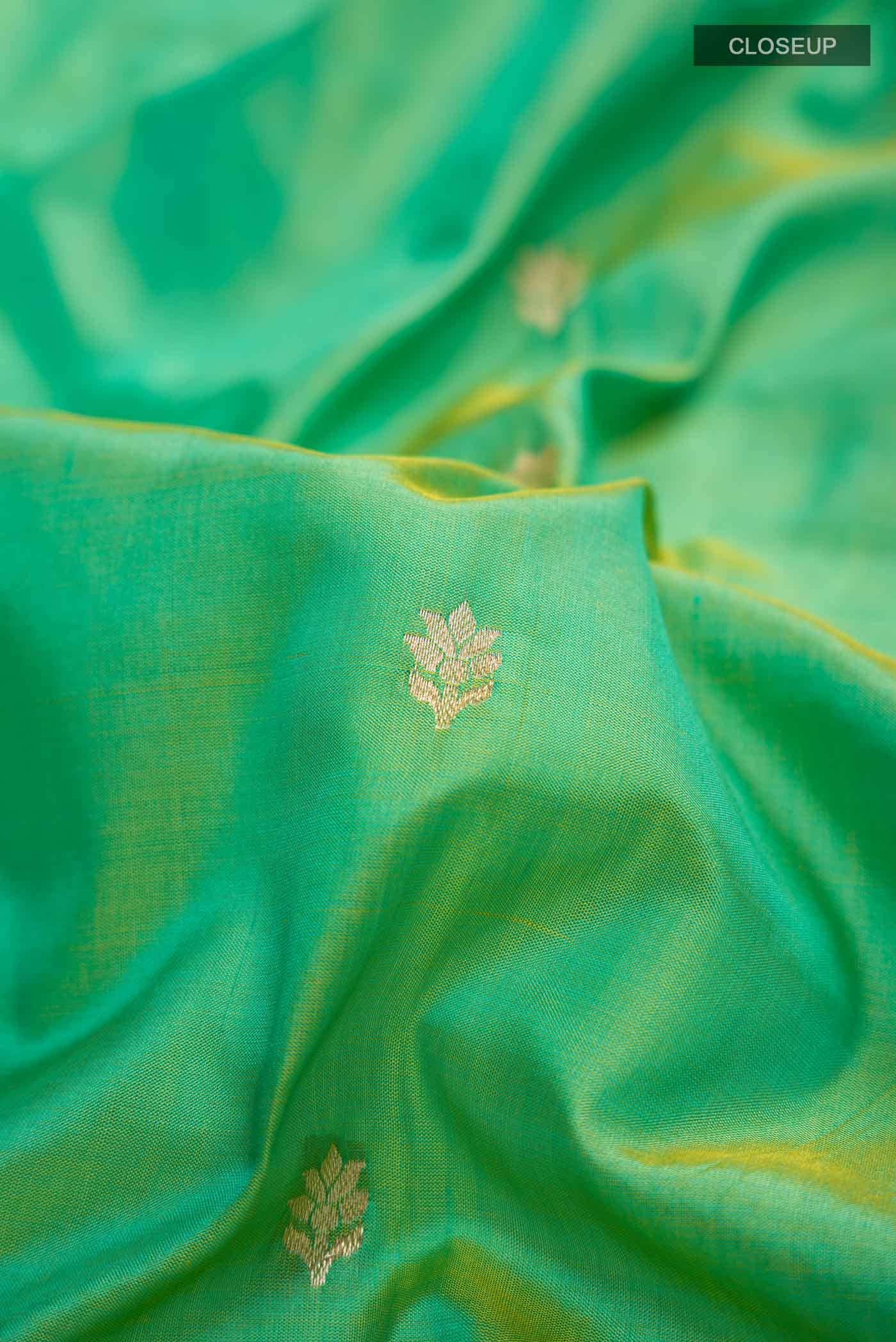 Green Banarasi Katan Silk Saree