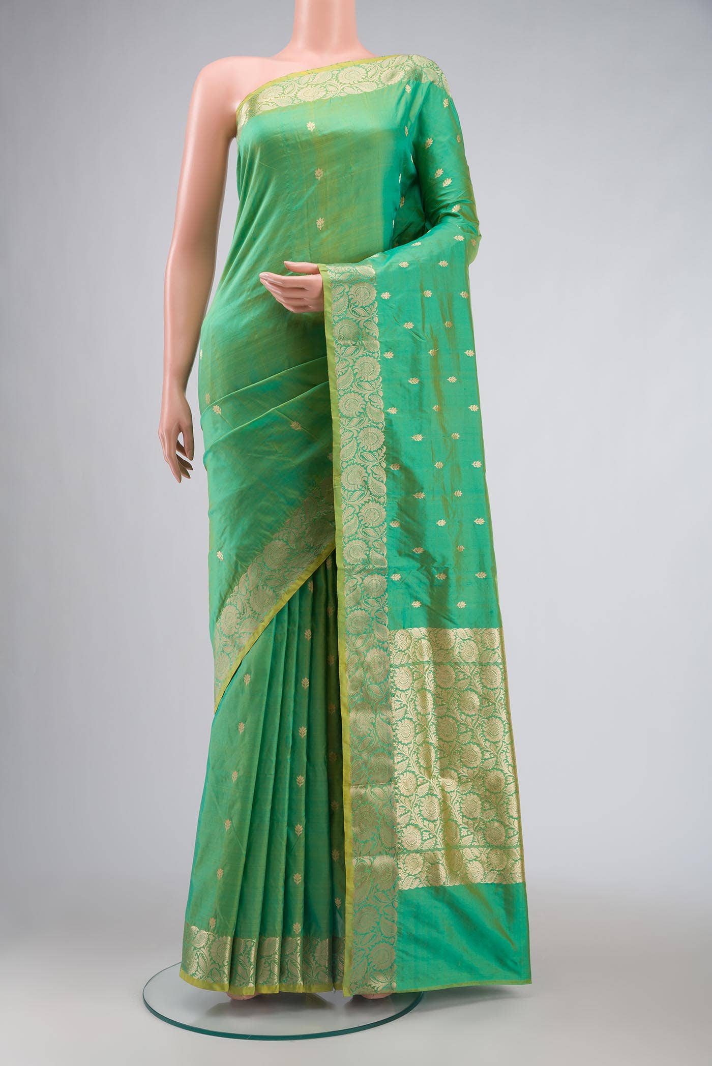 Green Banarasi Katan Silk Saree