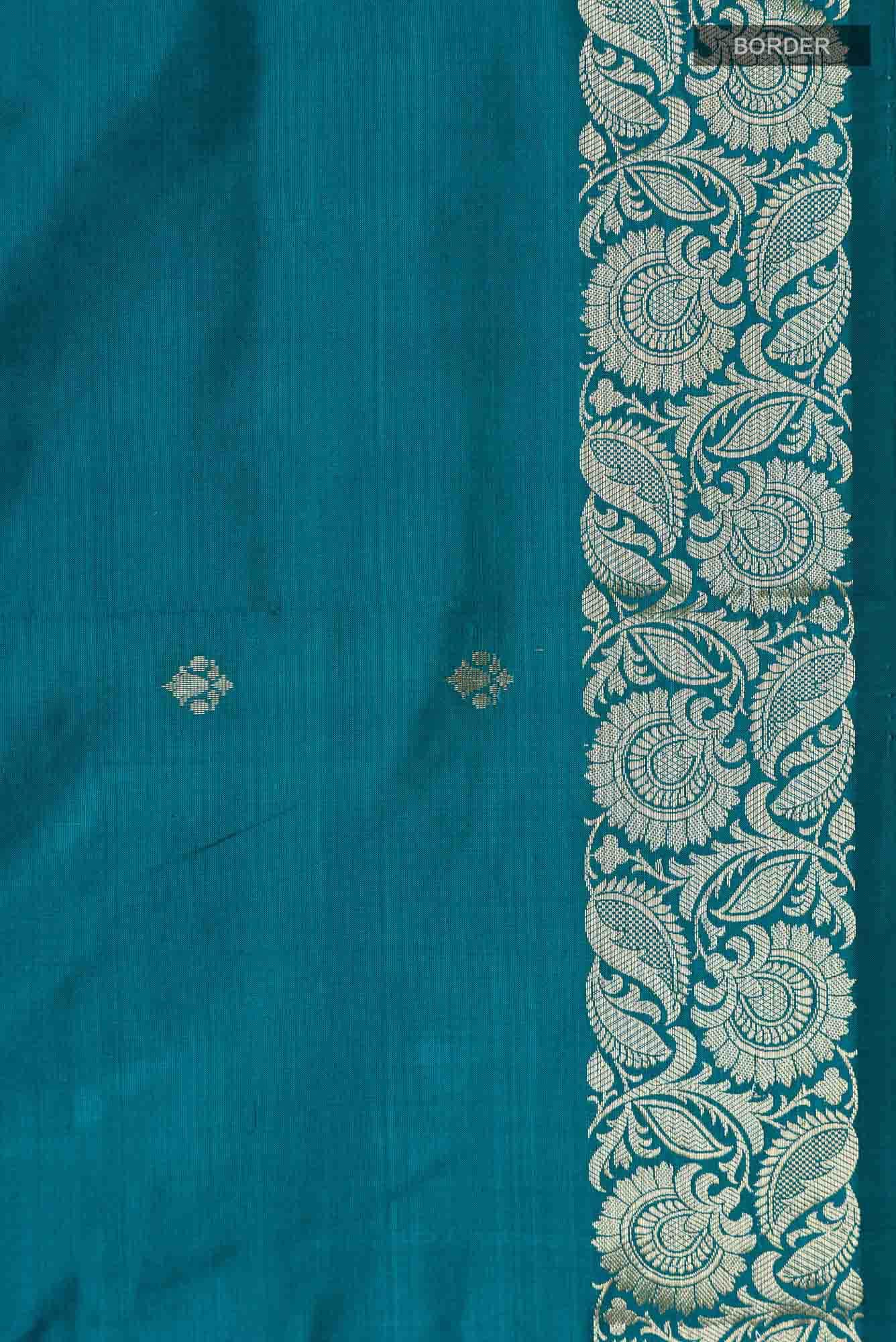 Blue Banarasi Katan Silk Saree