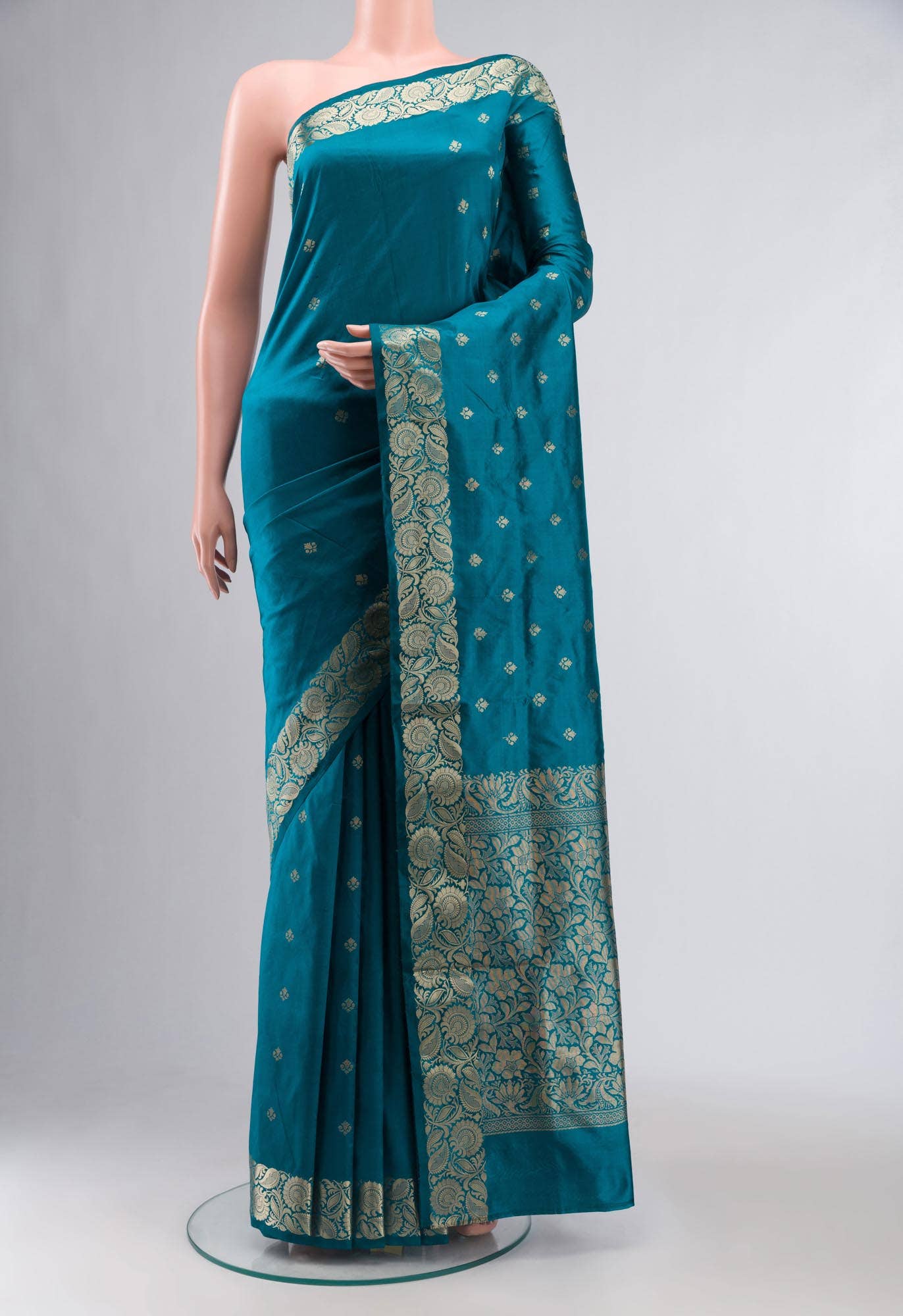 Blue Banarasi Katan Silk Saree