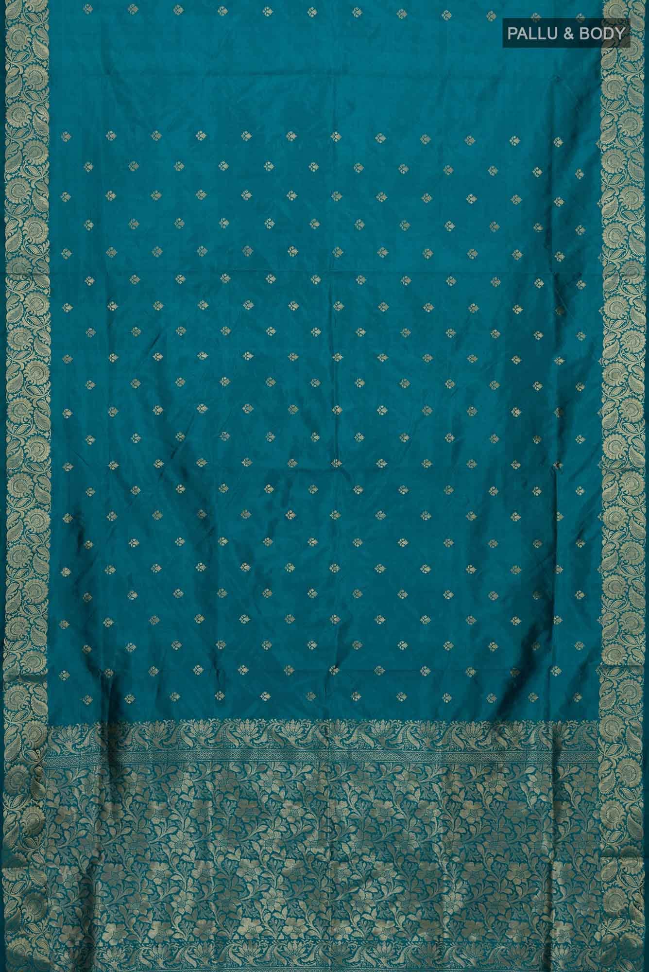 Blue Banarasi Katan Silk Saree