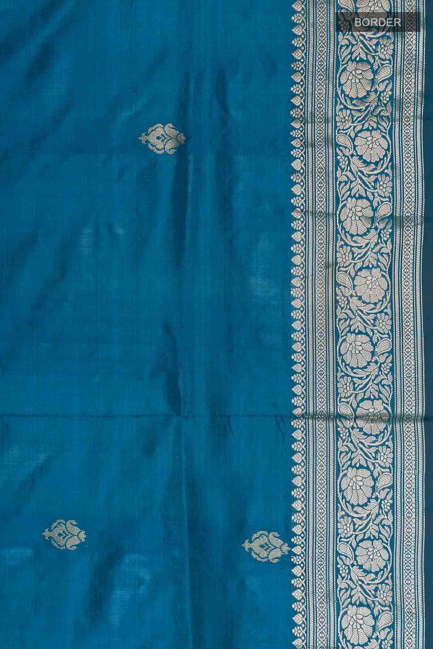 Blue Banarasi Katan Silk Saree