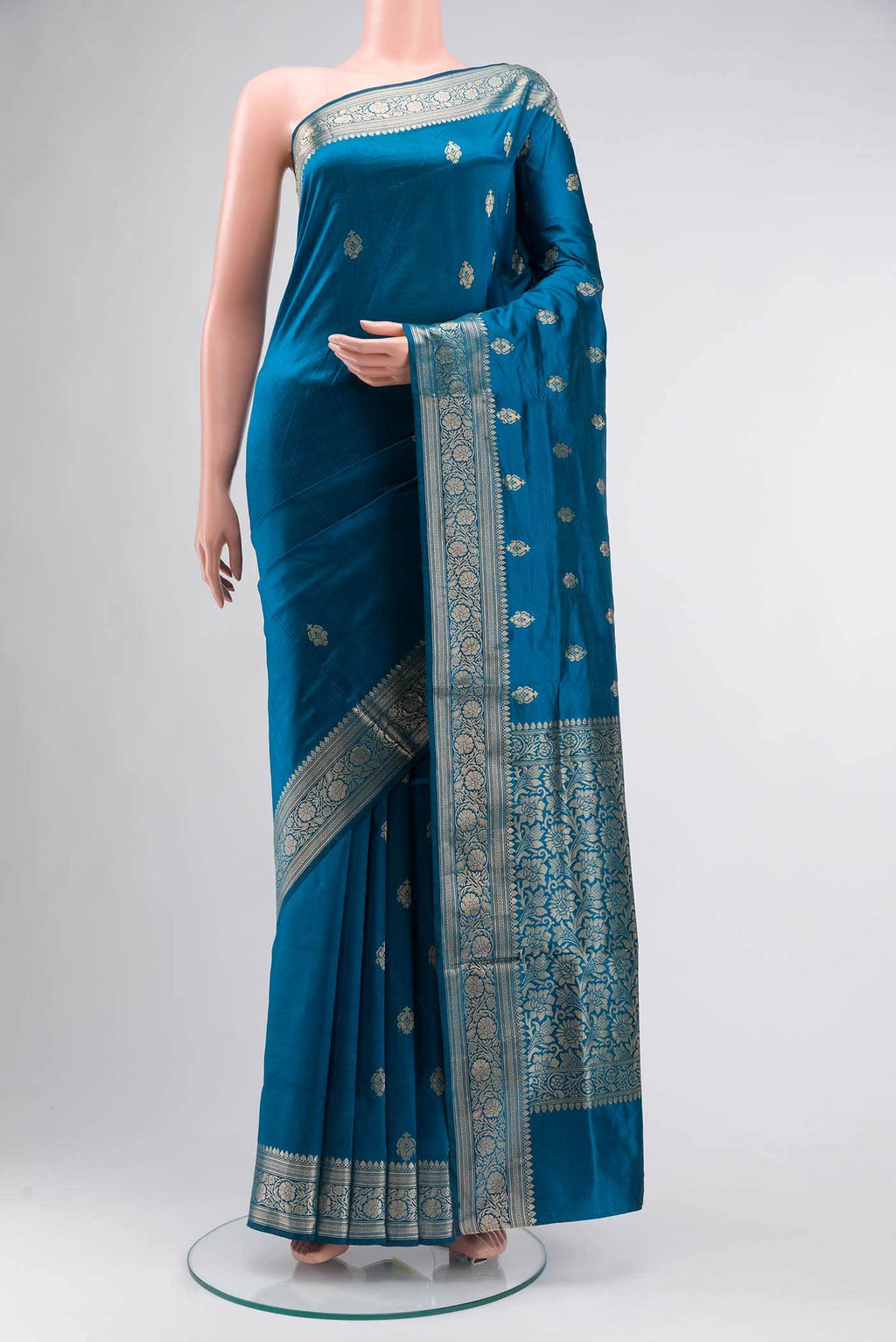 Blue Banarasi Katan Silk Saree