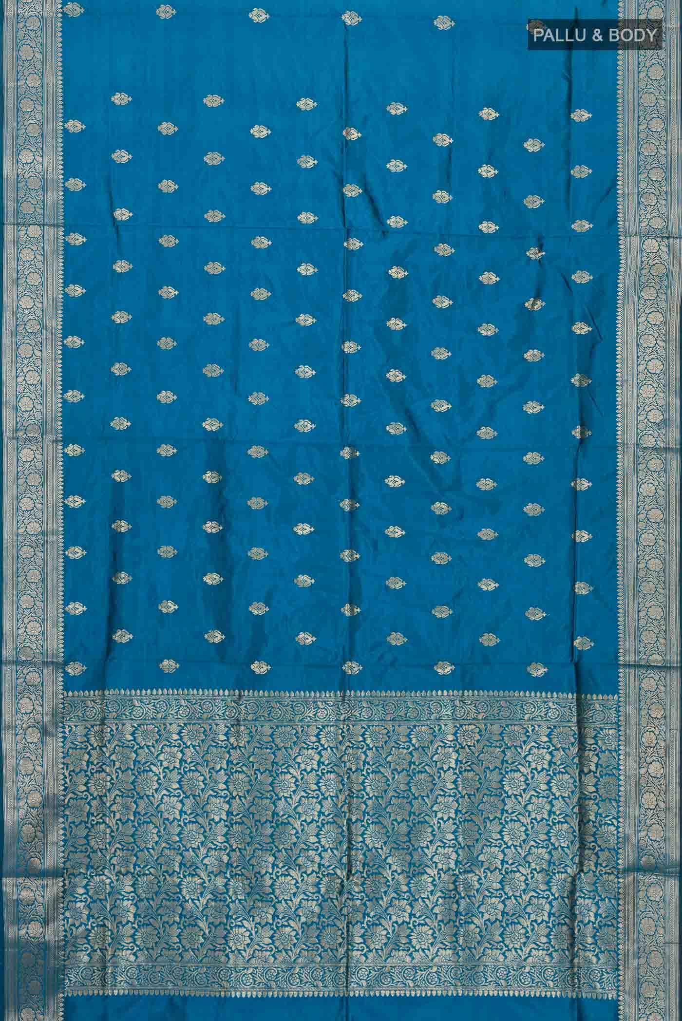 Blue Banarasi Katan Silk Saree