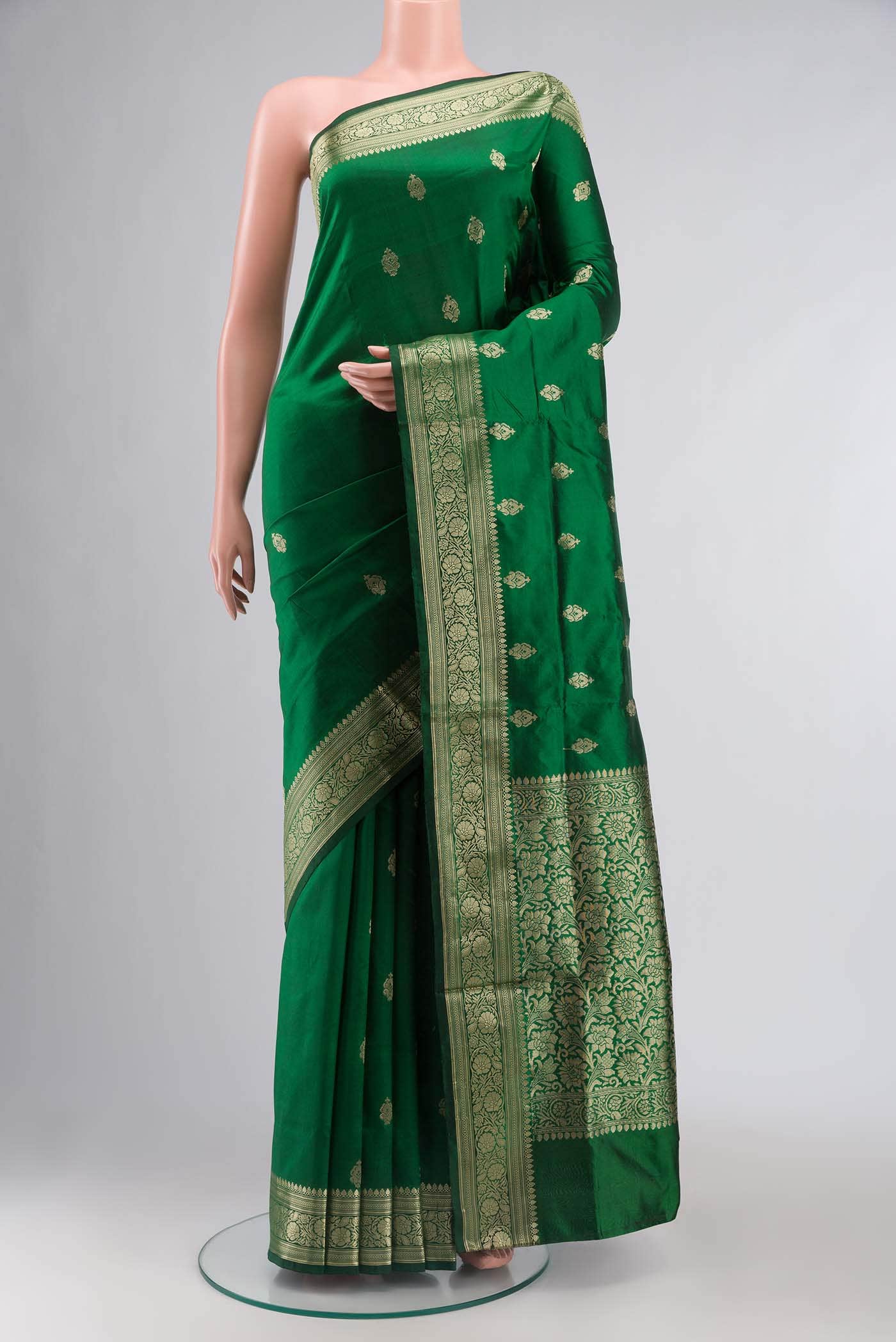 Green Banarasi Katan Silk Saree