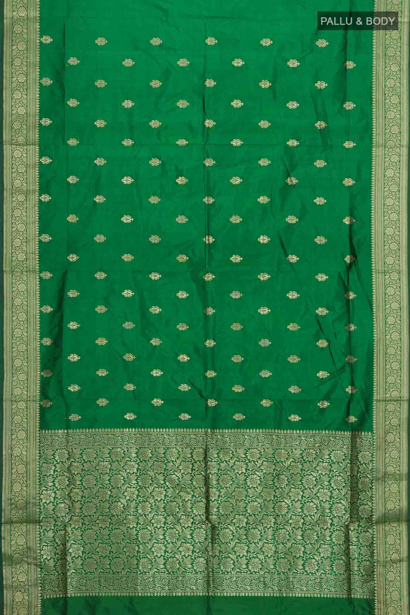Green Banarasi Katan Silk Saree