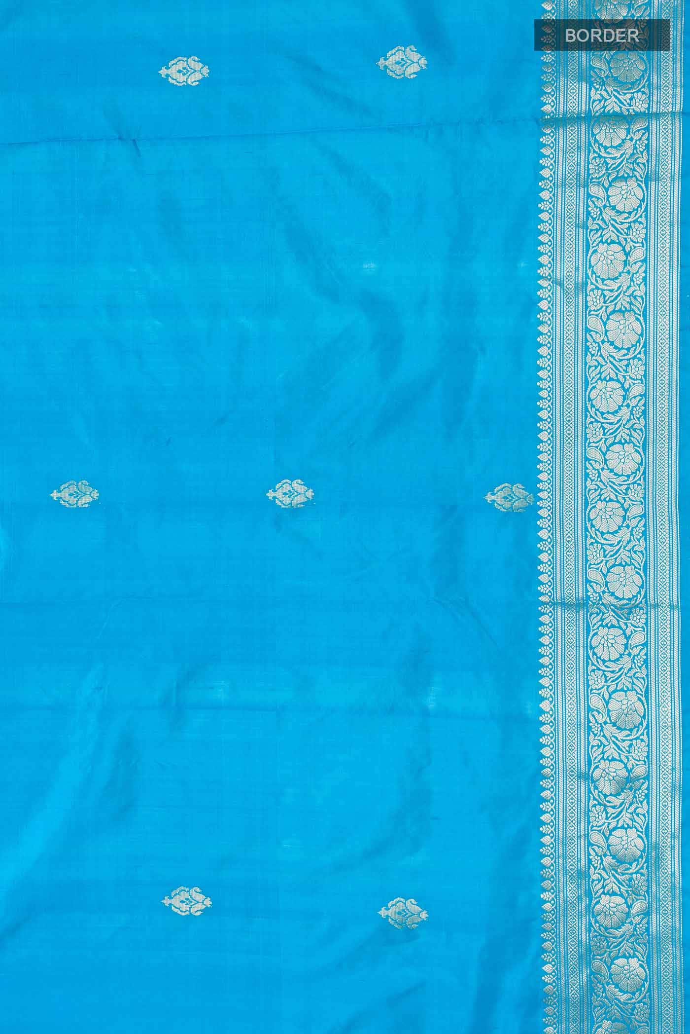 Blue Banarasi Katan Silk Saree